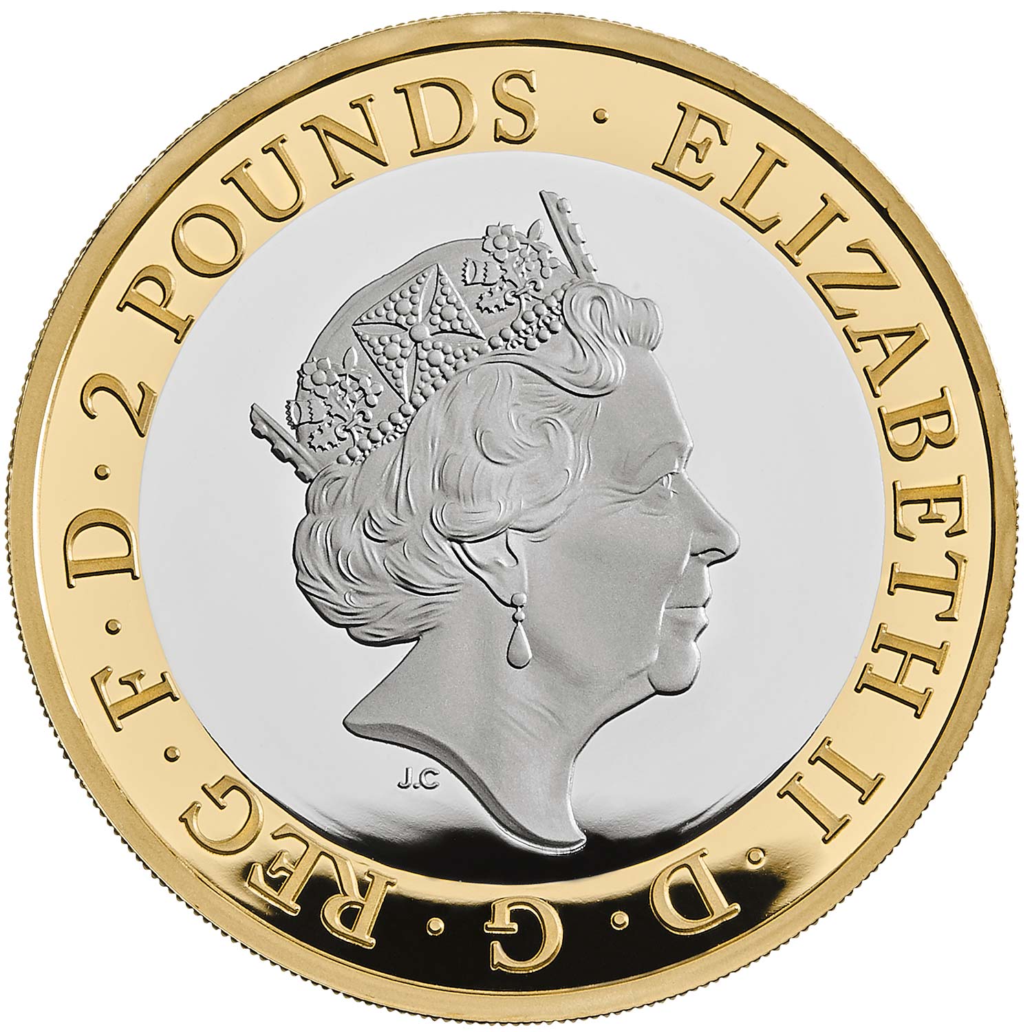 2 Pounds - Elizabeth II Captain Cook - III; Silver Proof obverse