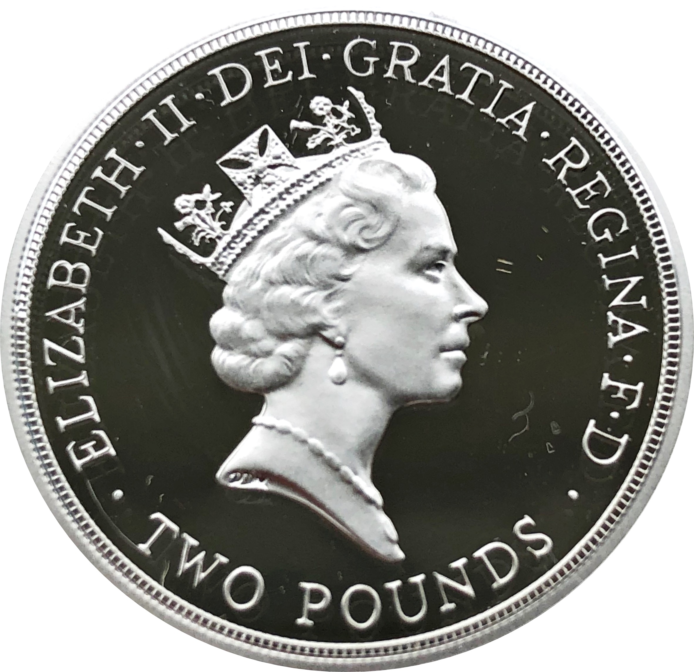 2 Pounds - Elizabeth II Claim of Right; Silver Piedfort obverse