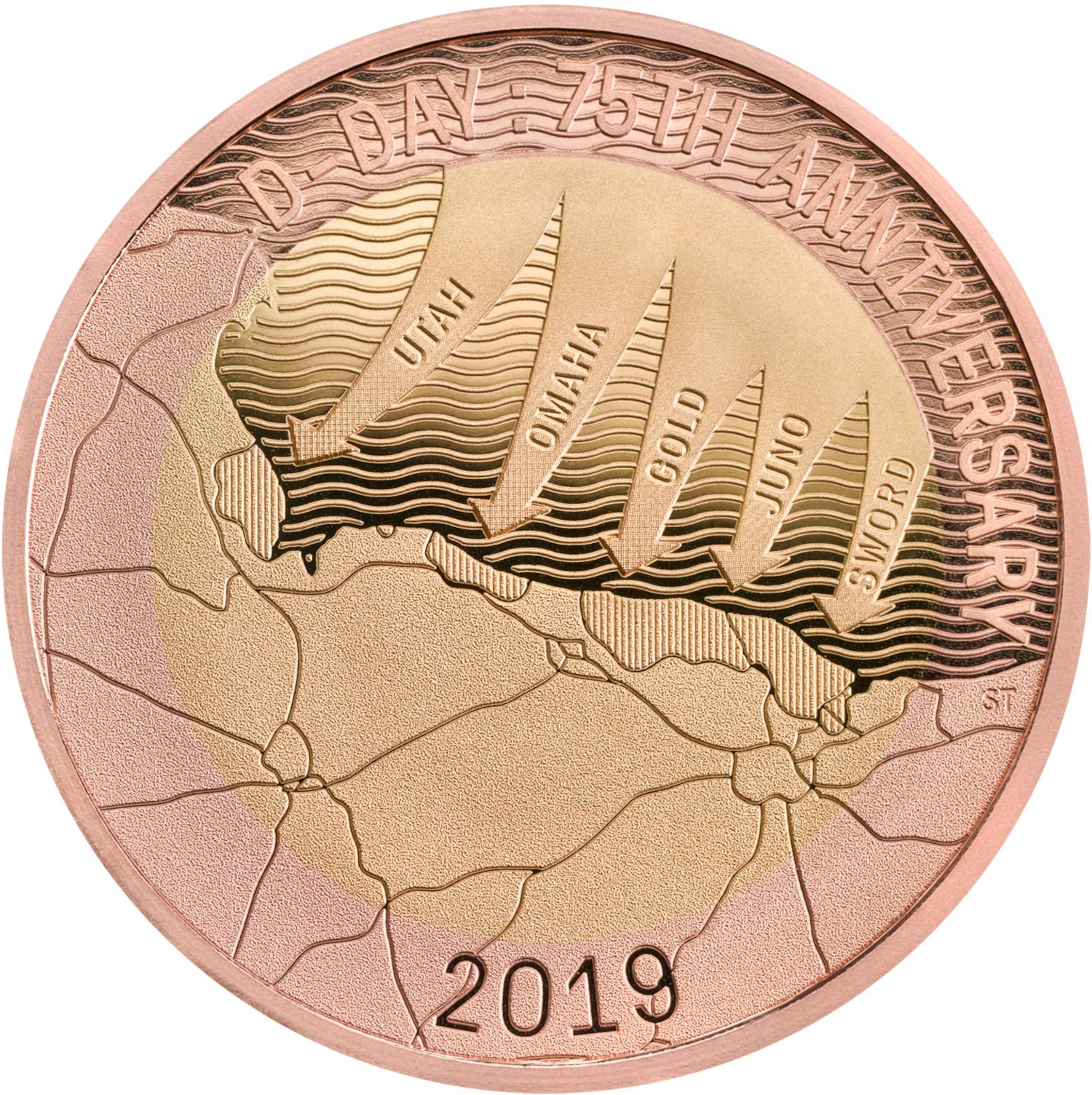 2 Pounds - Elizabeth II D-Day Anniversary; Gold Proof reverse