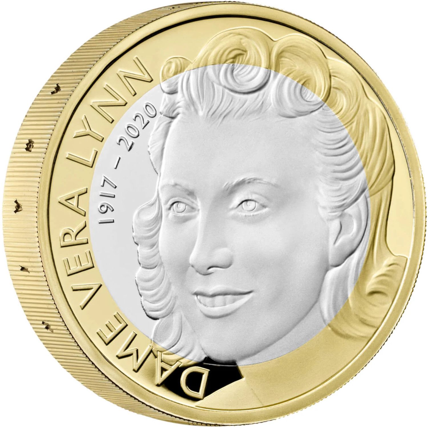 2 Pounds - Elizabeth II Dame Vera Lynn; Silver Piedfort reverse