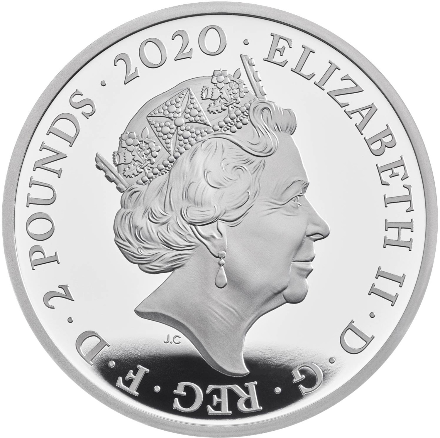 2 Pounds - Elizabeth II David Bowie; Silver Proof obverse