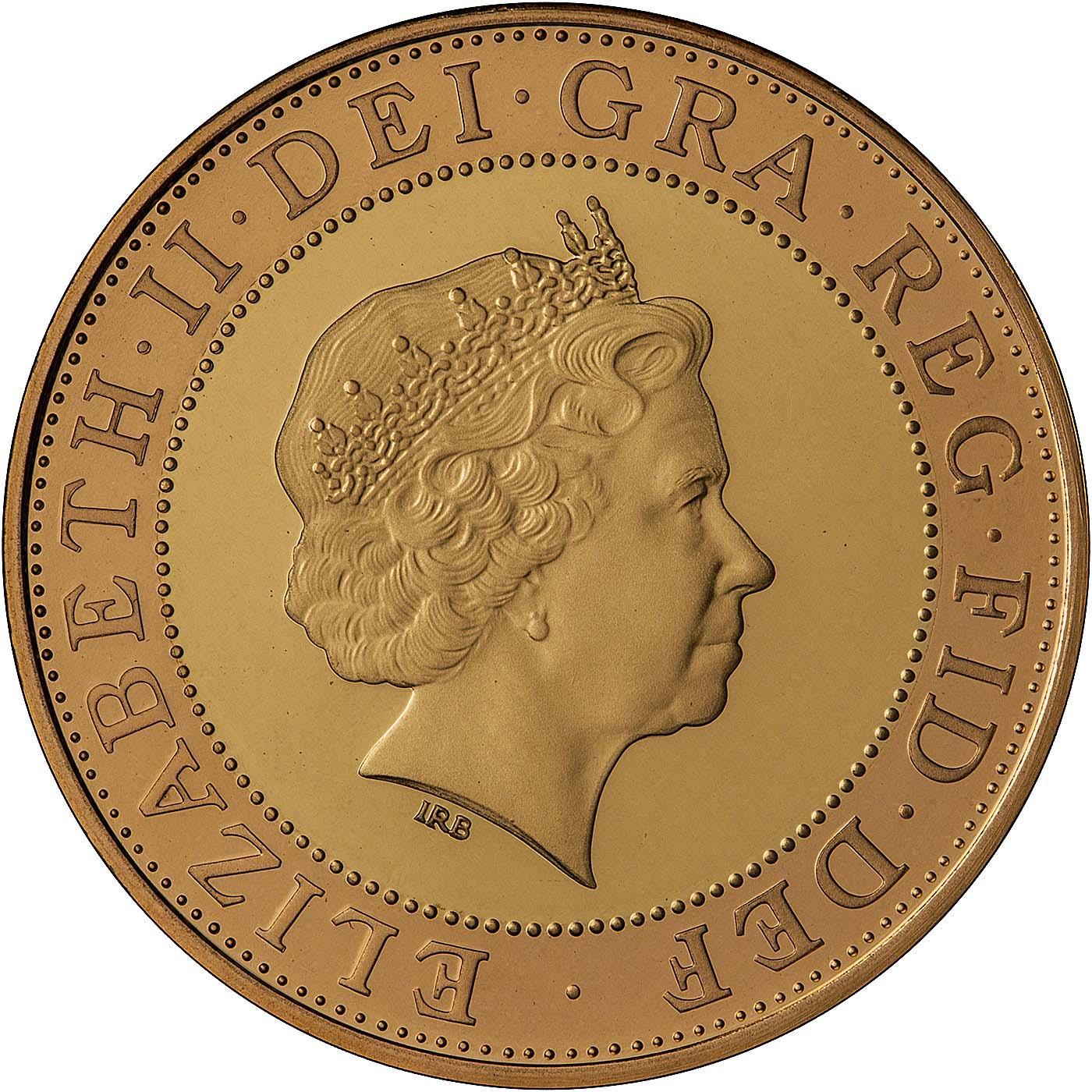 2 Pounds - Elizabeth II DNA Double Helix; Gold Proof obverse