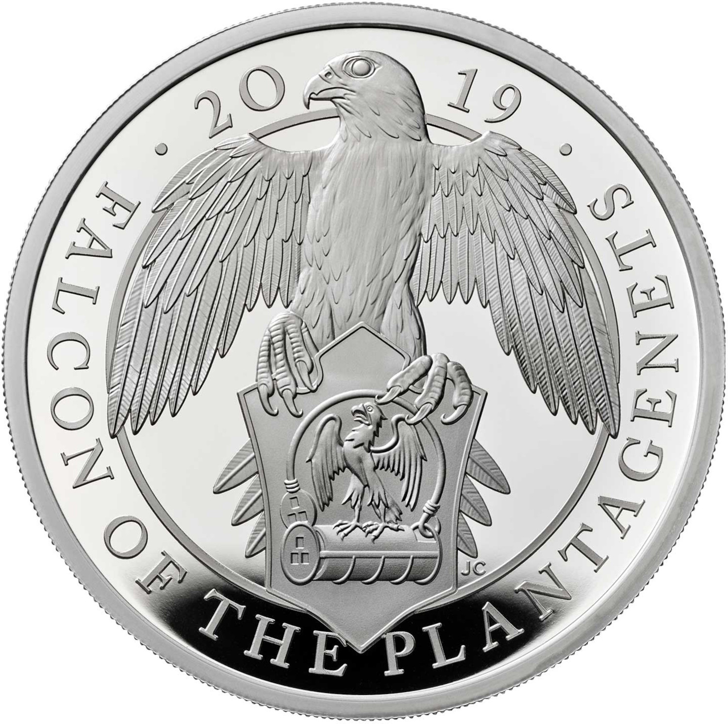 2 Pounds - Elizabeth II Falcon of the Plantagenets; Silver Proof reverse