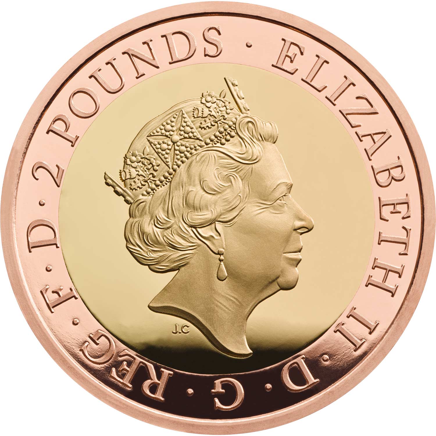 2 Pounds - Elizabeth II Frankenstein; Gold Proof obverse