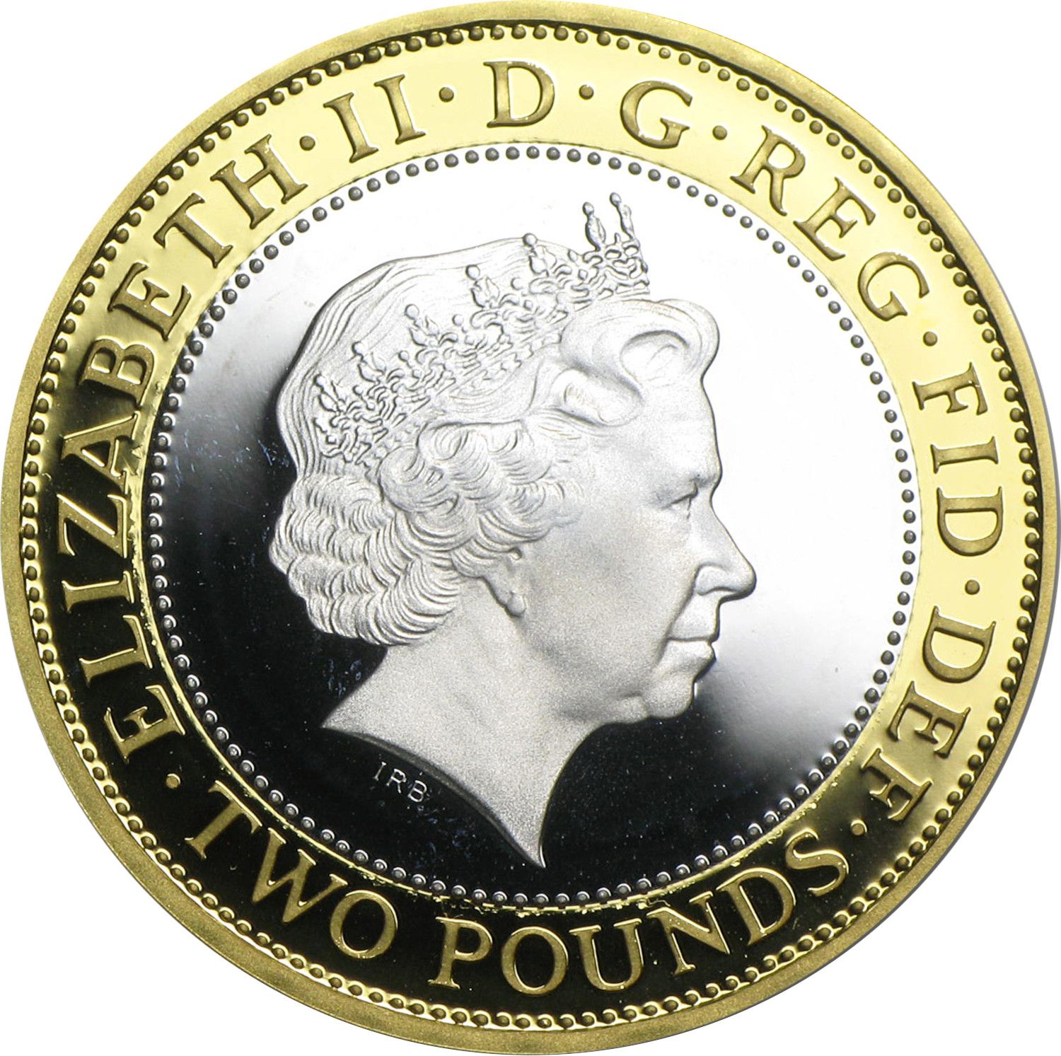 2 Pounds - Elizabeth II Golden Guinea; Silver Piedfort obverse