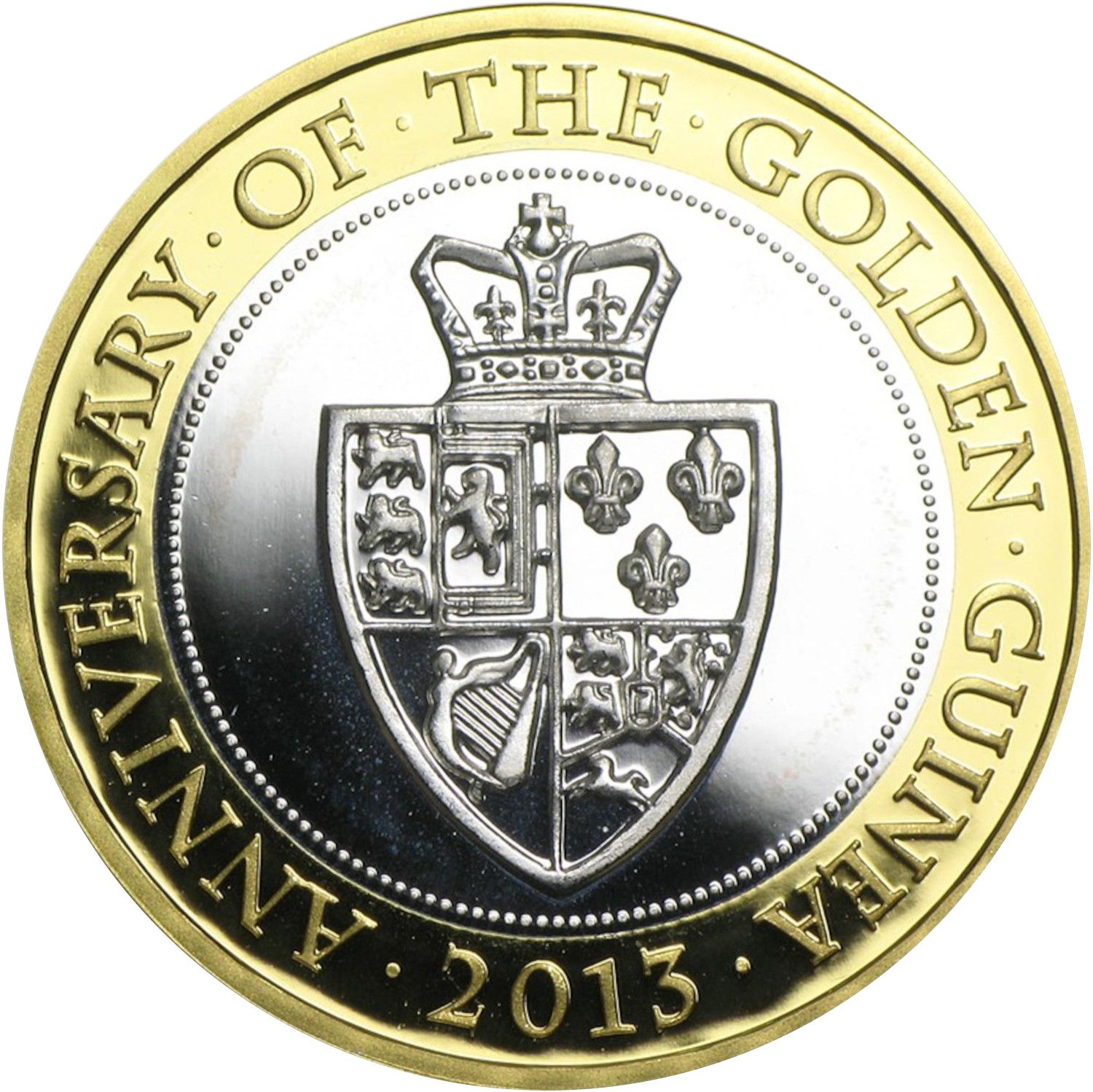 2 Pounds - Elizabeth II Golden Guinea; Silver Proof reverse