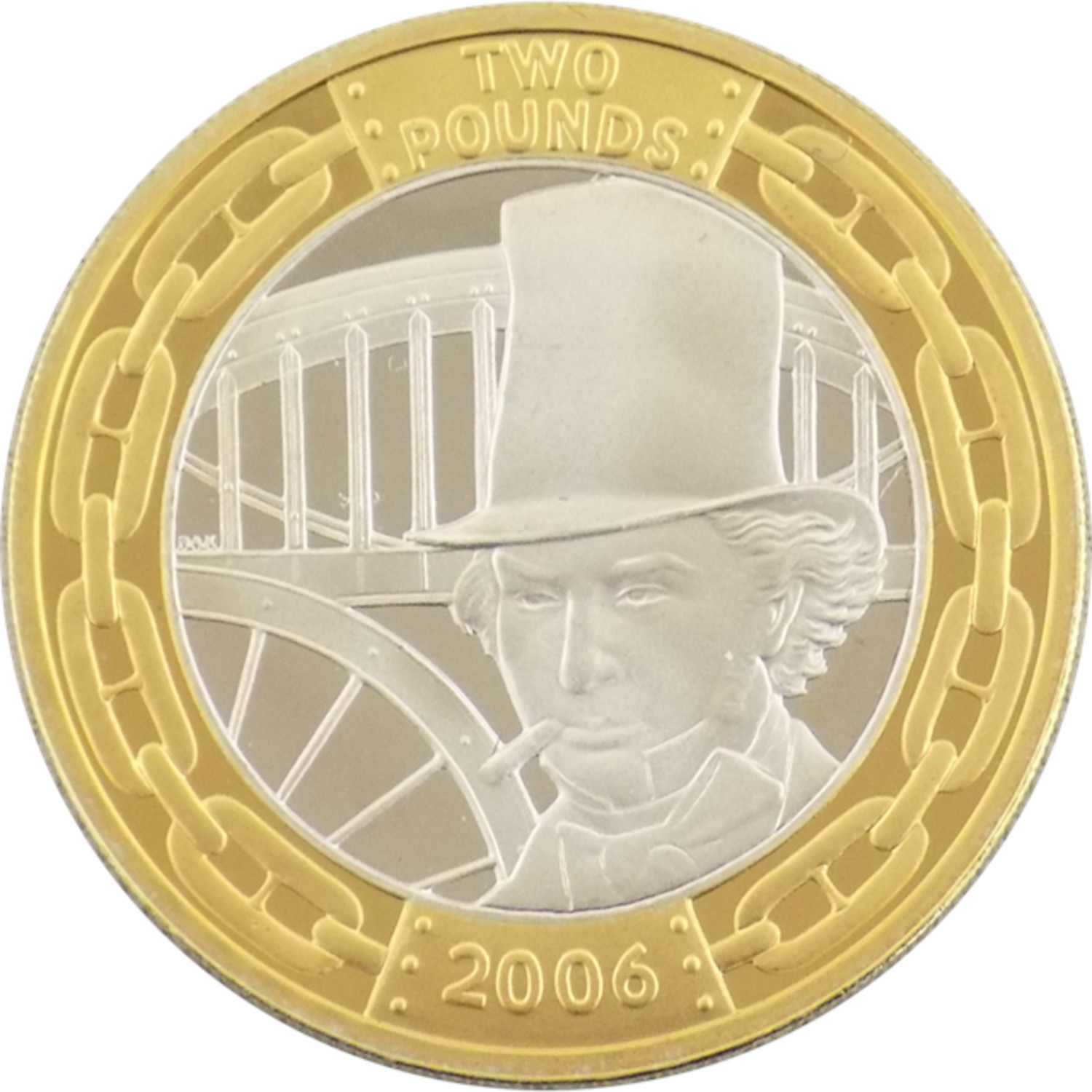 2 Pounds - Elizabeth II Isambard K. Brunel; Silver Piedfort reverse