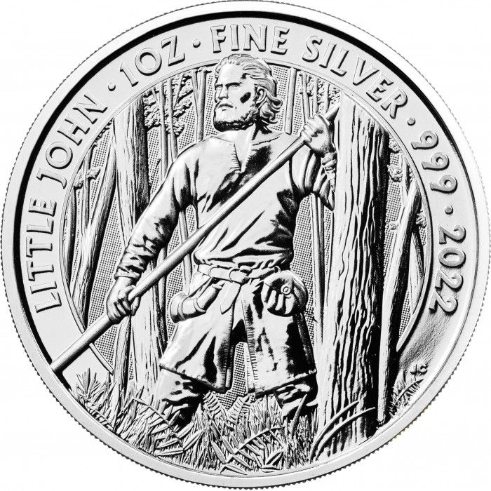 2 Pounds - Elizabeth II Little John; 1 oz Fine Silver reverse