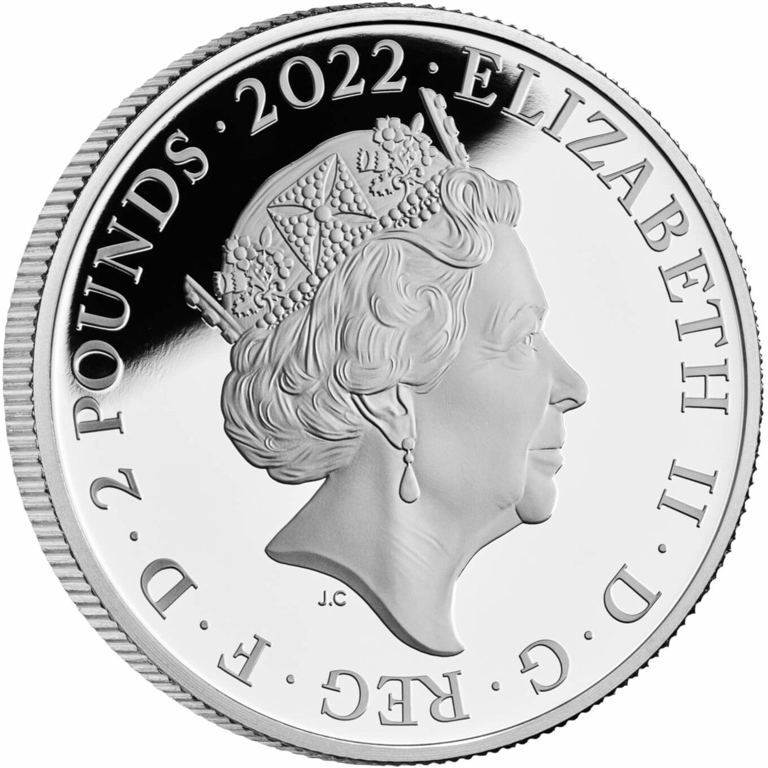 2 Pounds - Elizabeth II London; Silver Proof obverse