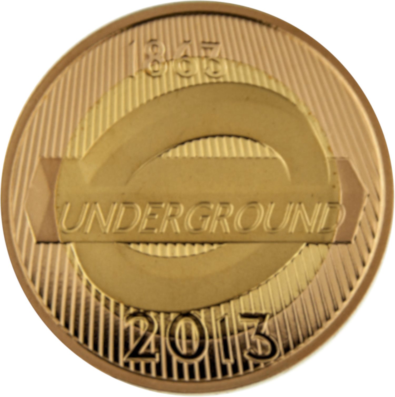 2 Pounds - Elizabeth II London Underground Logo; Gold Proof reverse