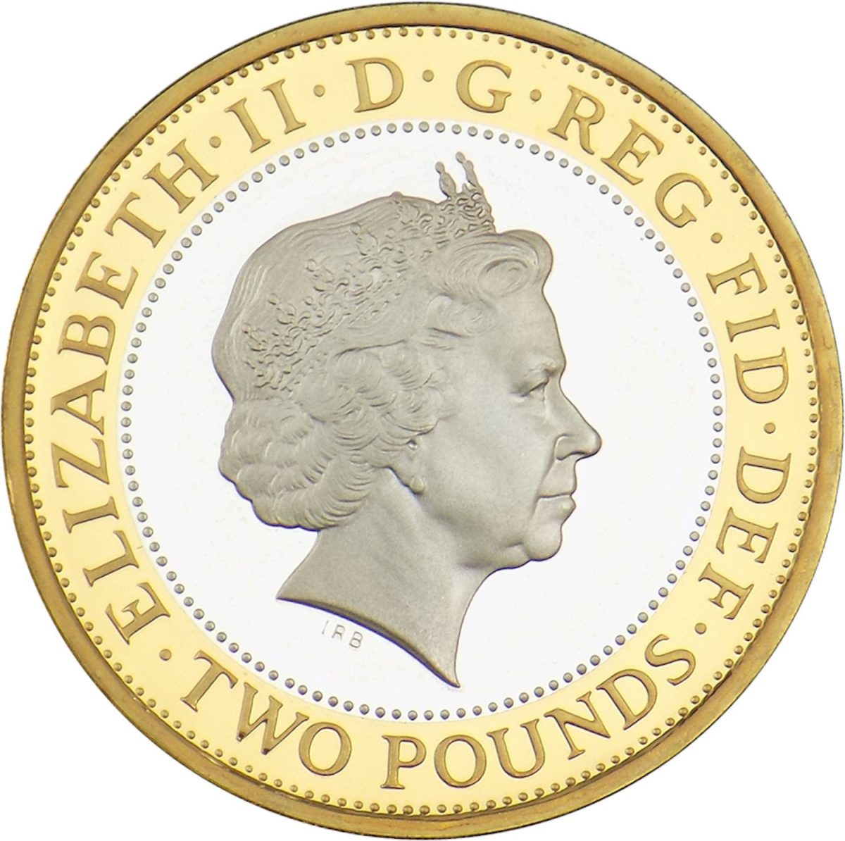 2 Pounds - Elizabeth II London Underground Logo; Silver Piedfort obverse