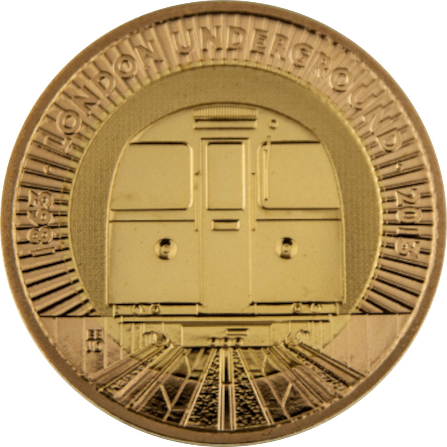 2 Pounds - Elizabeth II London Underground Train; Gold Proof reverse