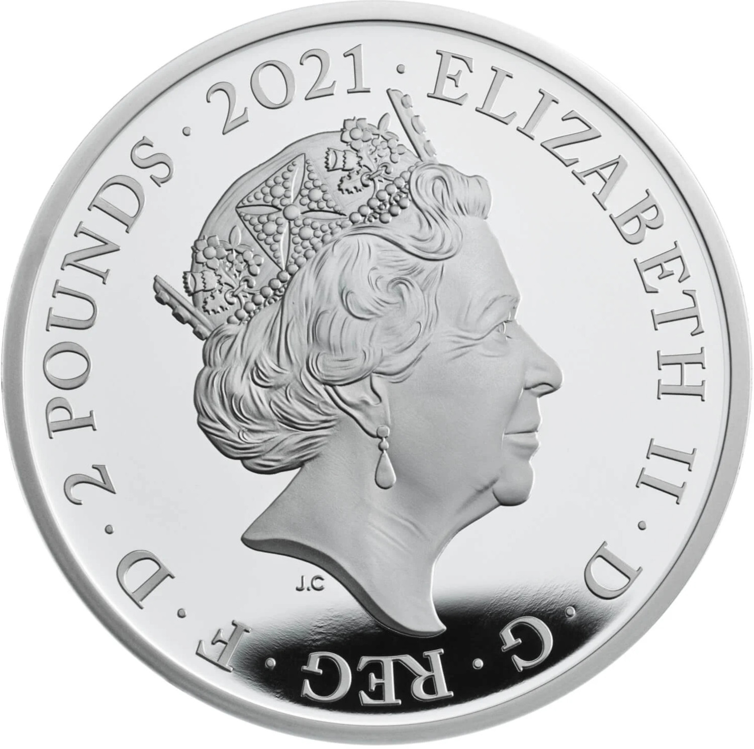 2 Pounds - Elizabeth II Mr. Strong and Little Miss Giggles; Silver Proof obverse