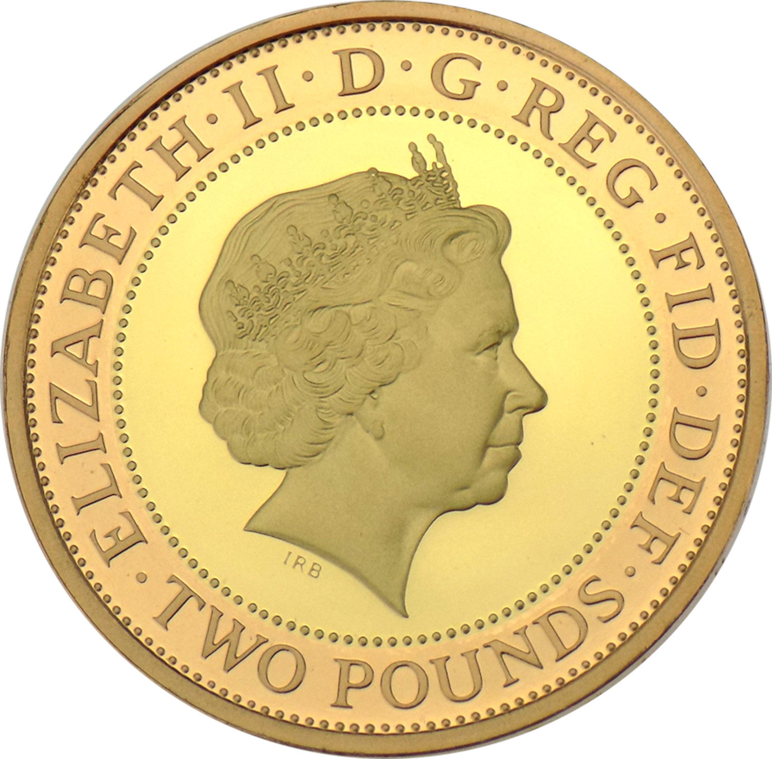 2 Pounds - Elizabeth II Olympic Handover; Gold Proof obverse