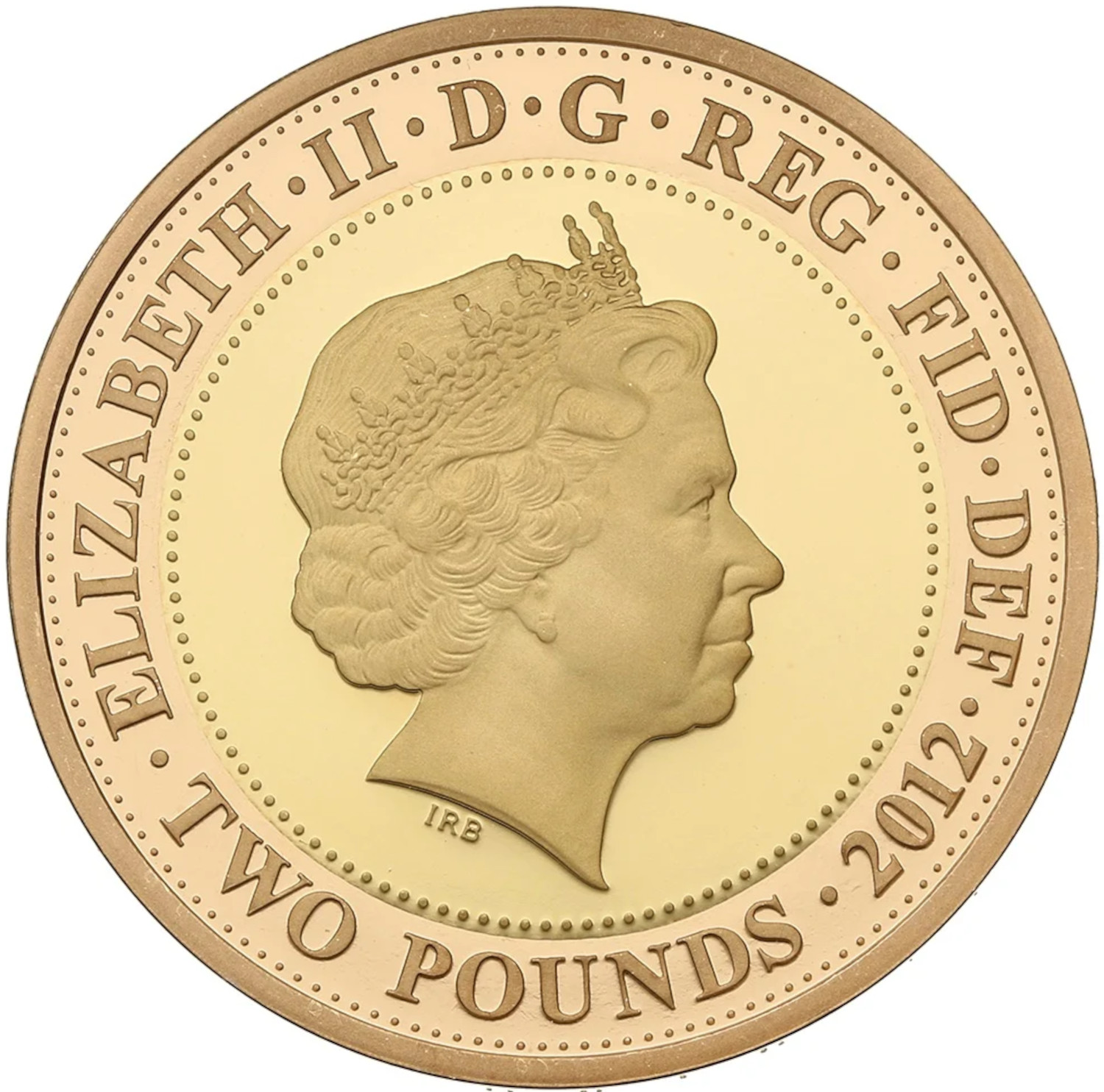 2 Pounds - Elizabeth II Olympic Handover; Gold Proof obverse