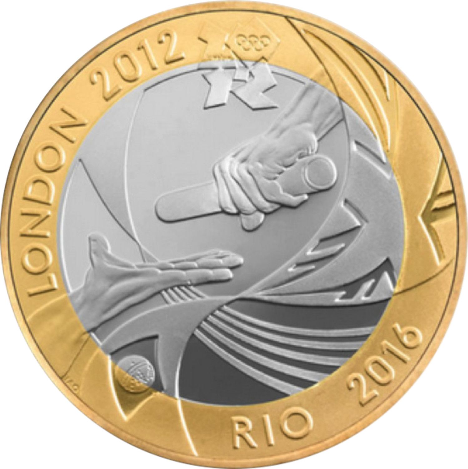 2 Pounds - Elizabeth II Olympic Handover; Silver proof reverse