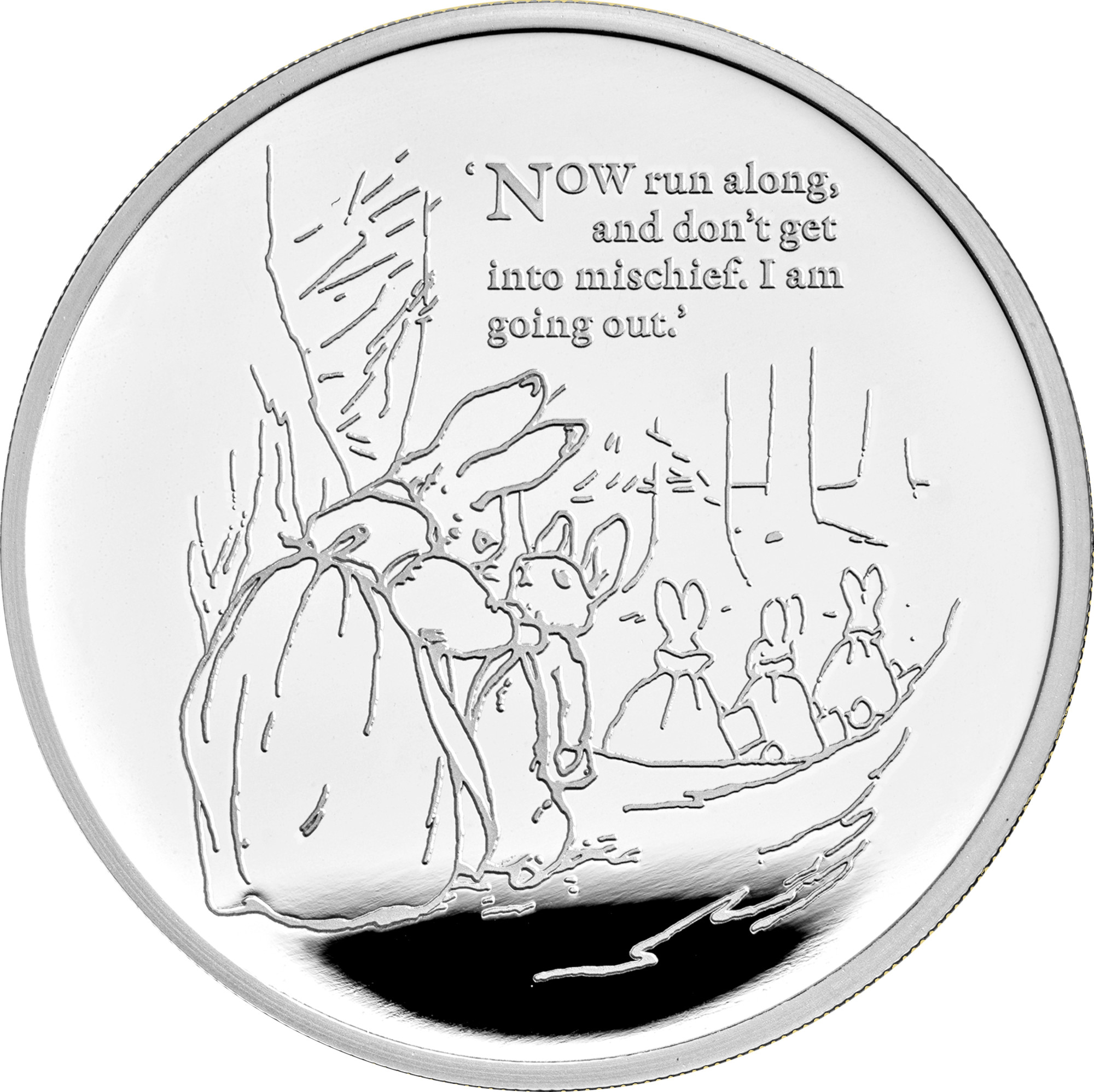 2 Pounds - Elizabeth II Peter Rabbit; Silver Proof reverse