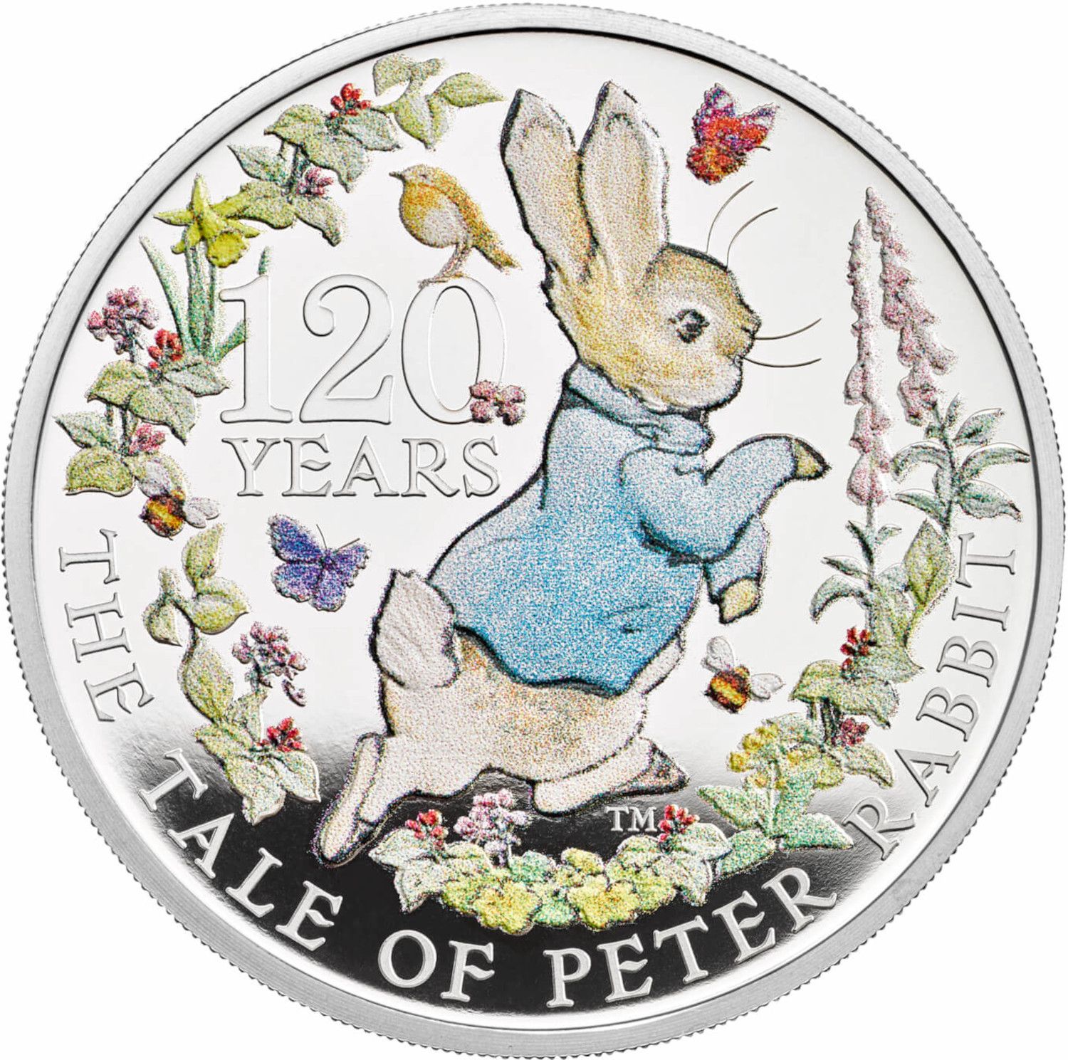 2 Pounds - Elizabeth II Peter Rabbit; Silver Proof reverse