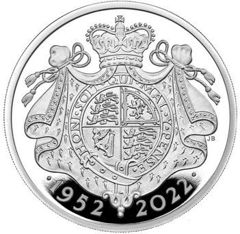 2 Pounds - Elizabeth II Platinum Jubilee; Silver Proof reverse