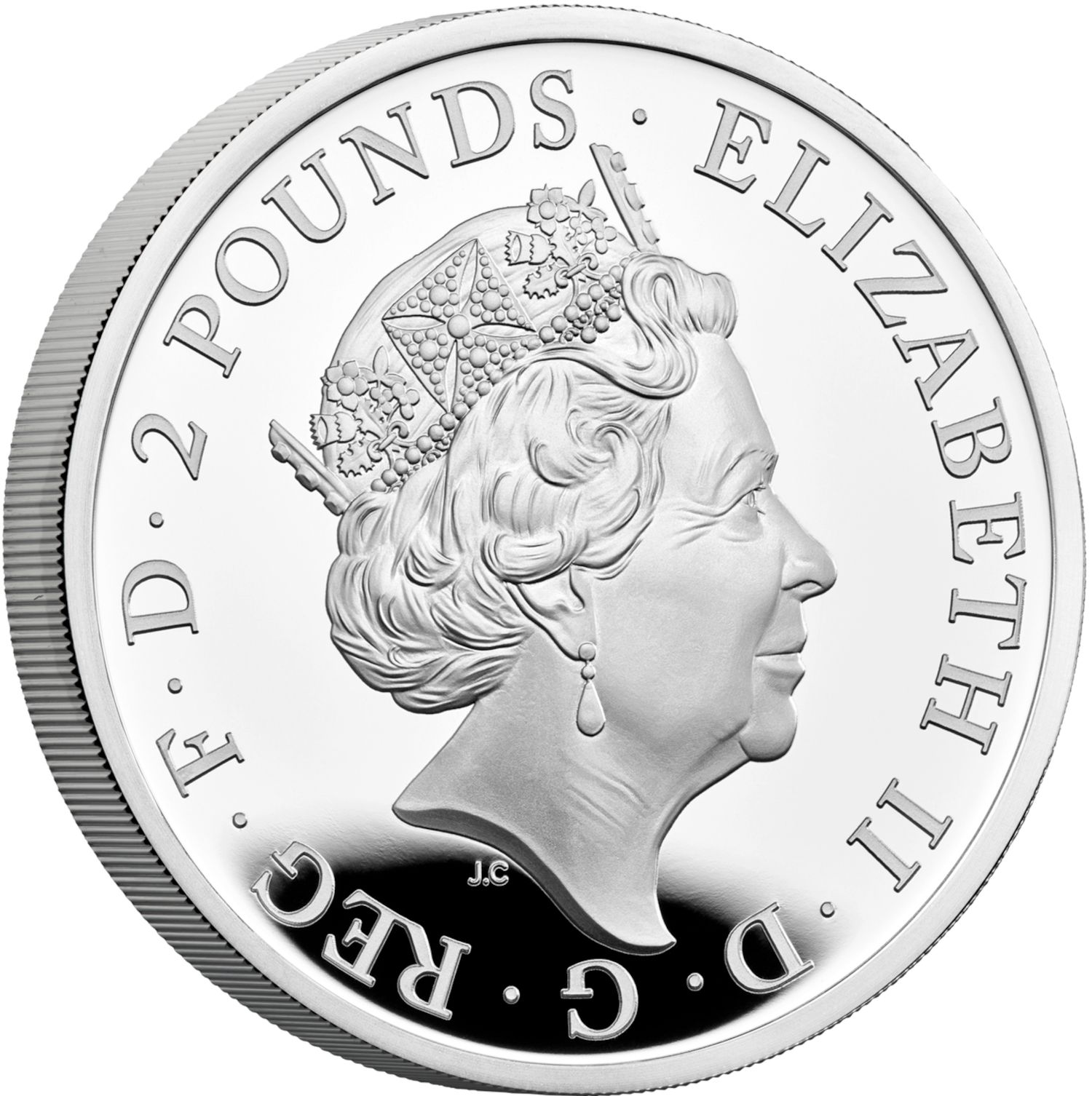 2 Pounds - Elizabeth II Posthumous; Year of the Rabbit; Silver Proof obverse