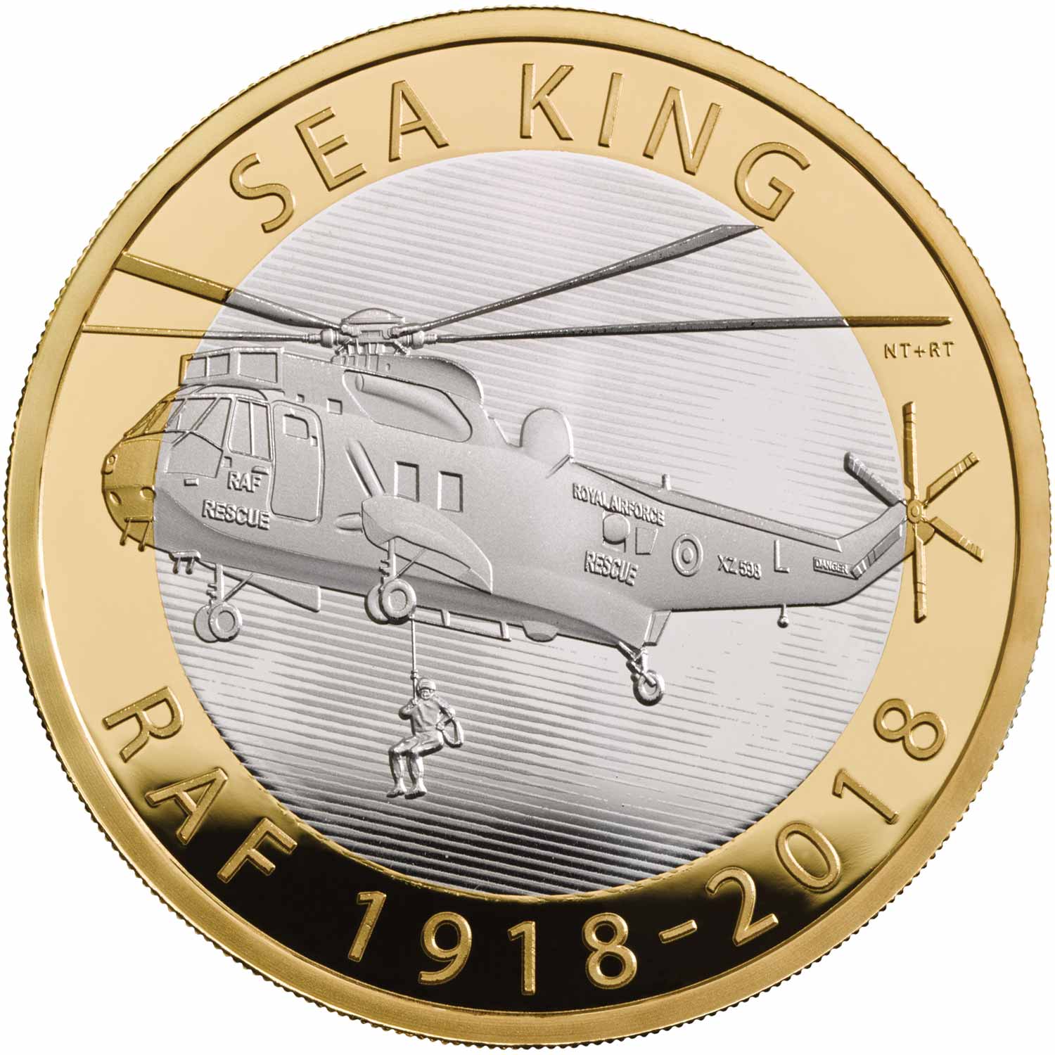 2 Pounds - Elizabeth II RAF Sea King; Silver Piedfort reverse