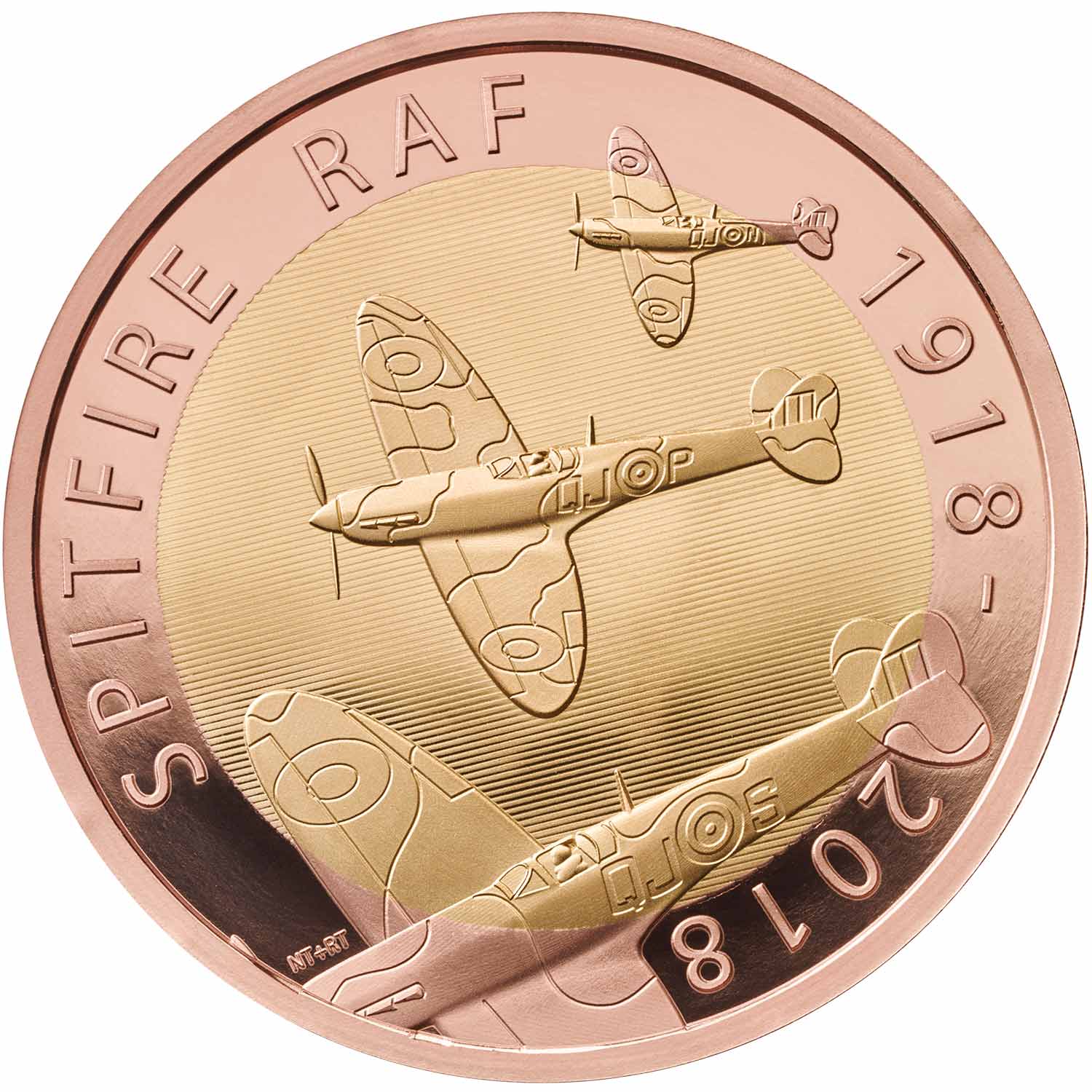 2 Pounds - Elizabeth II RAF Spitfire; Gold Proof reverse