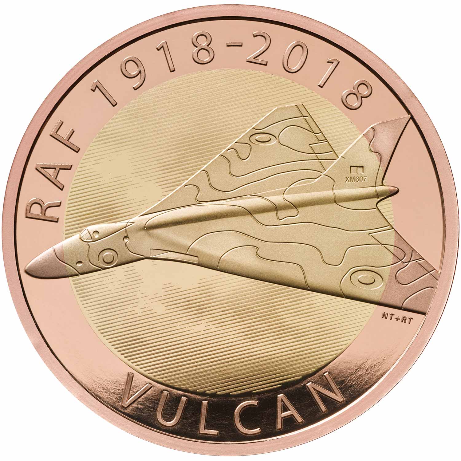 2 Pounds - Elizabeth II RAF Vulcan; Gold Proof reverse