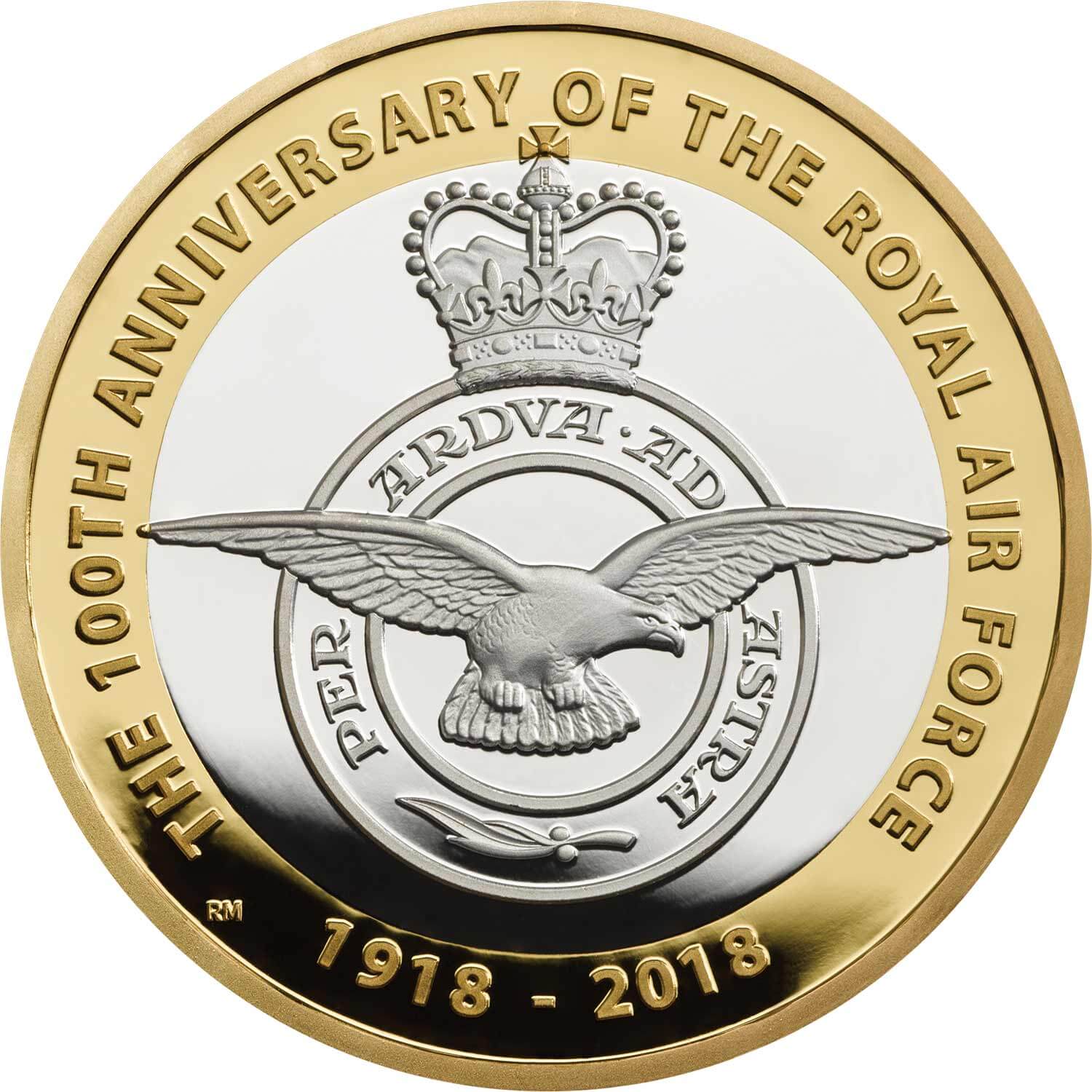2 Pounds - Elizabeth II Royal Air Force Badge; Silver Proof reverse