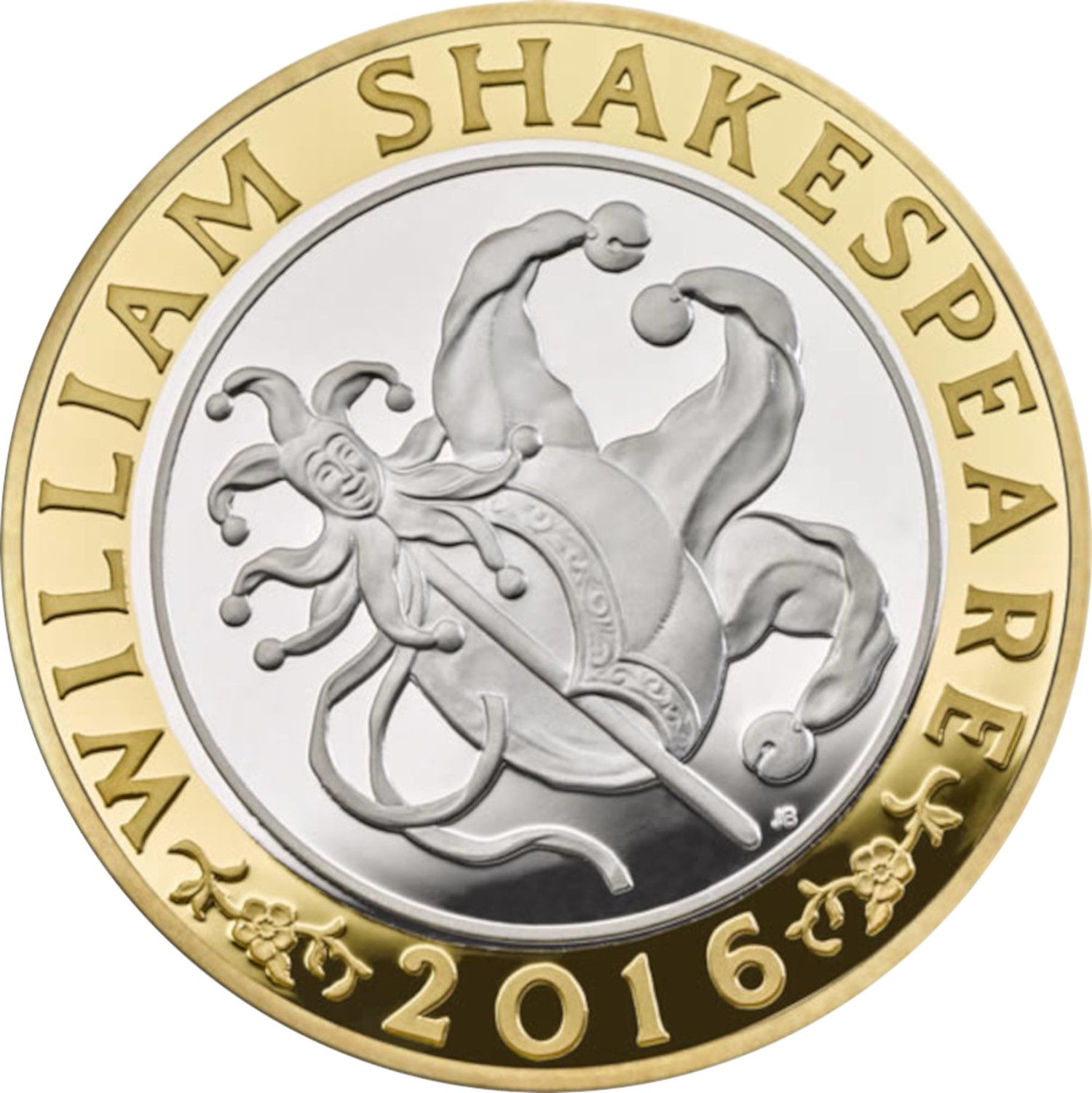 2 Pounds - Elizabeth II Shakespeare, Comedy; Silver Piedfort reverse