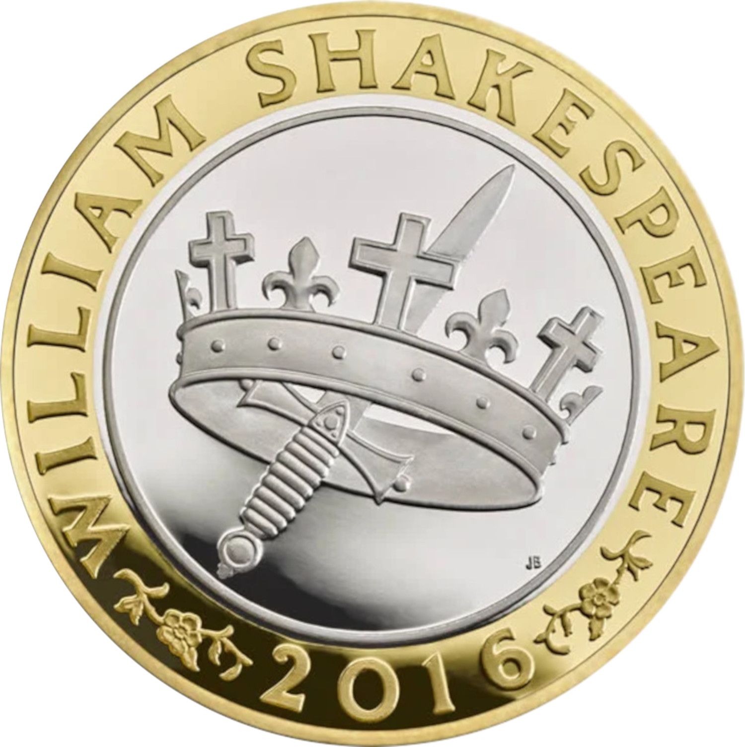 2 Pounds - Elizabeth II Shakespeare, History; Silver Piedfort reverse