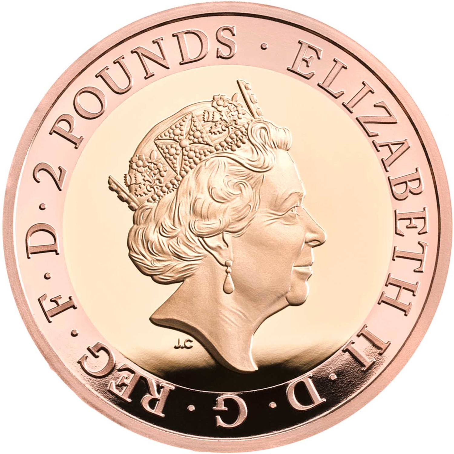 2 Pounds - Elizabeth II Sir Walter Scott; Gold Proof obverse