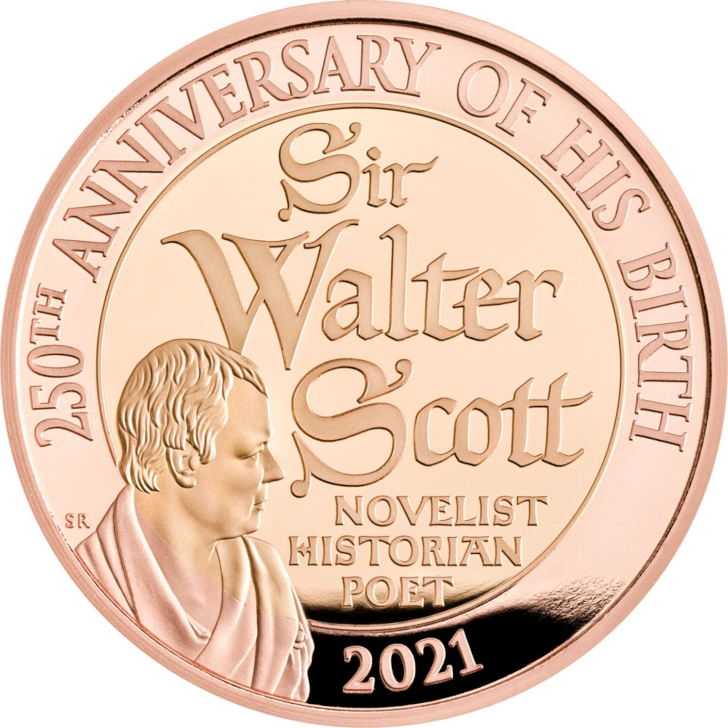 2 Pounds - Elizabeth II Sir Walter Scott; Gold Proof reverse