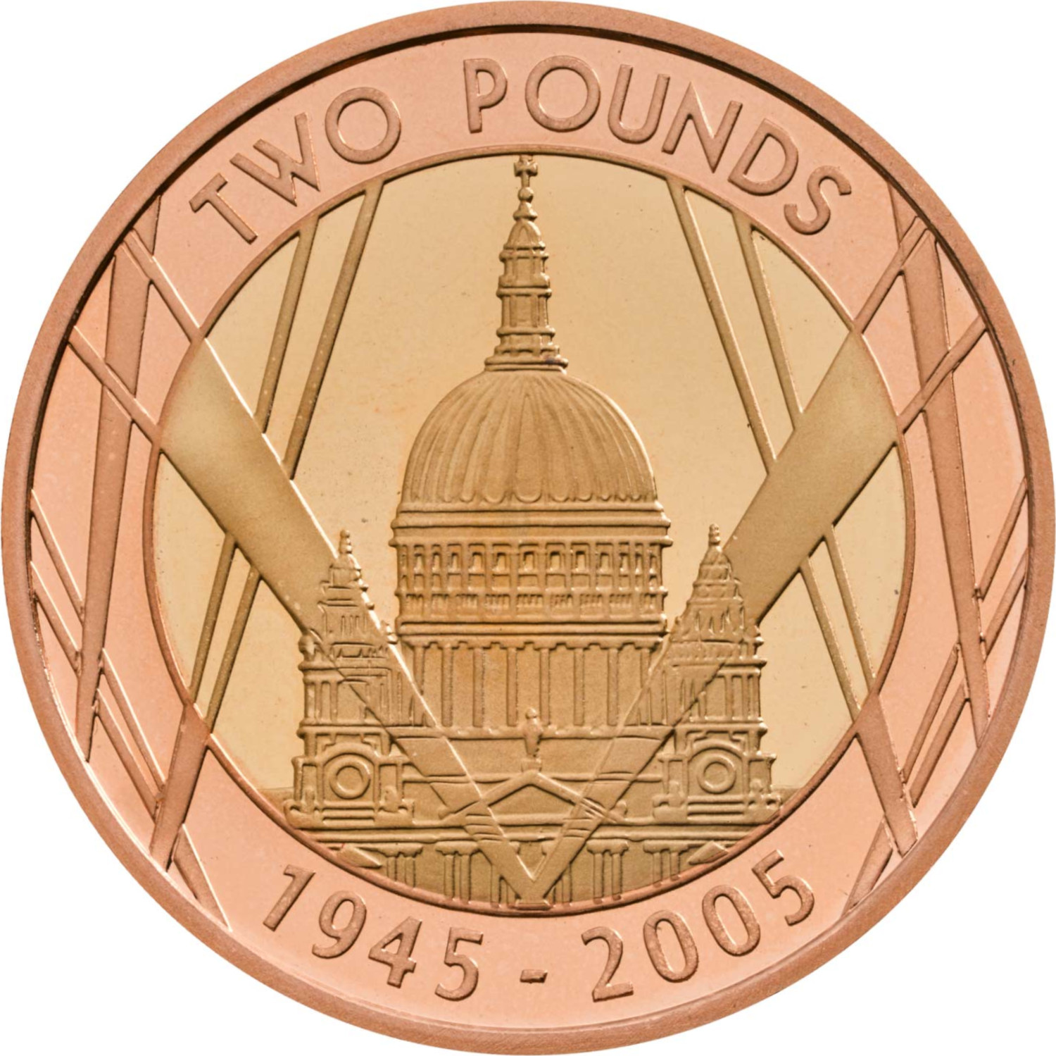 2 Pounds - Elizabeth II St. Paul's Cathedral; Gold Proof reverse