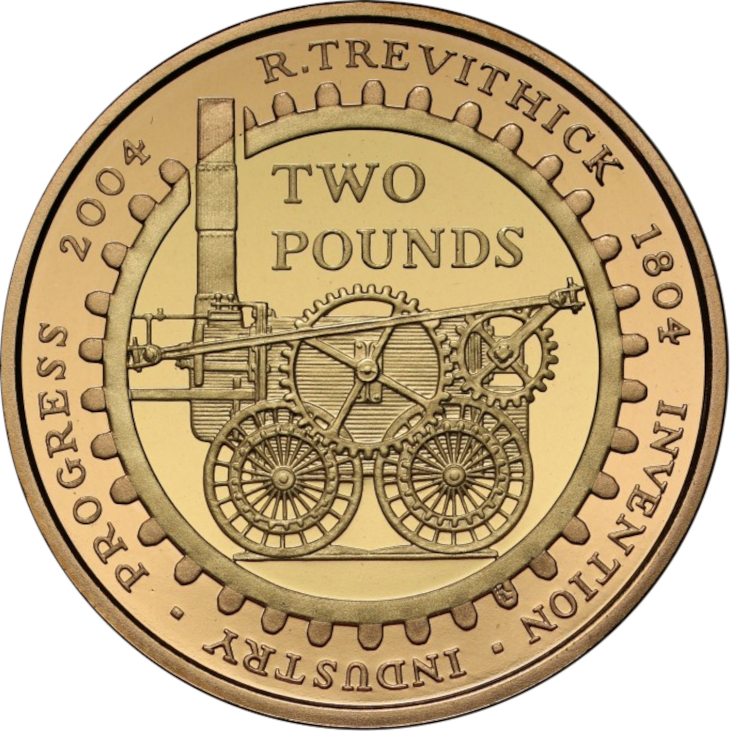 2 Pounds - Elizabeth II Steam Locomotive; Gold Proof