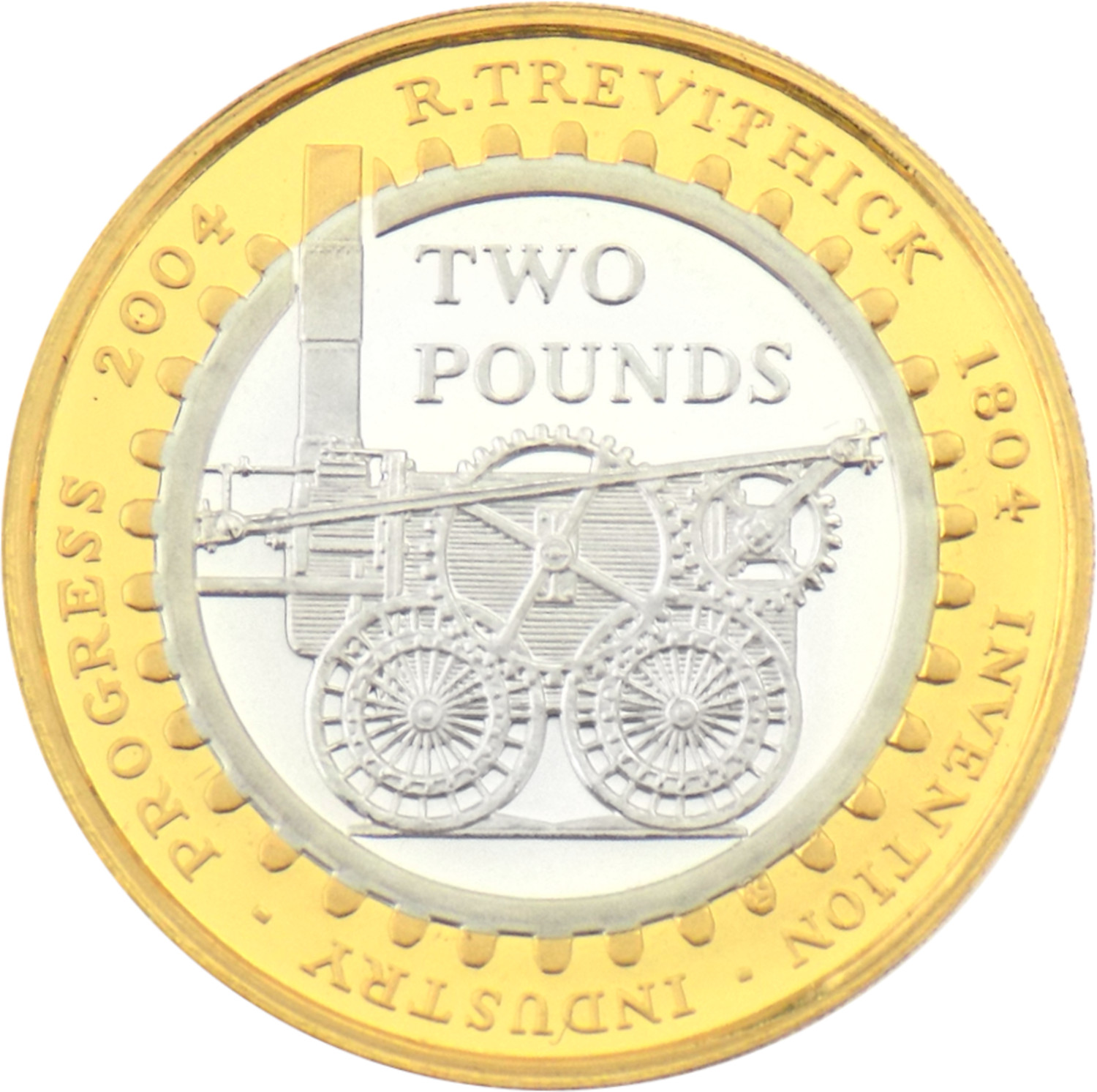 2 Pounds - Elizabeth II Steam Locomotive; Silver Piedfort