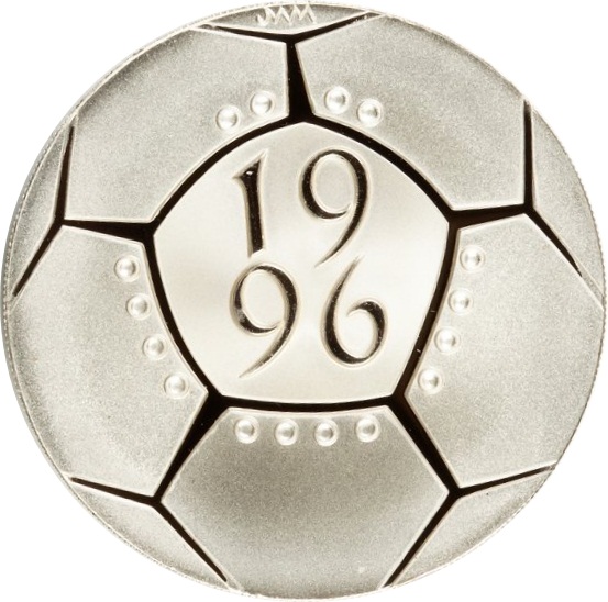 2 Pounds - Elizabeth II UEFA Euro 1996; Silver Piedfort