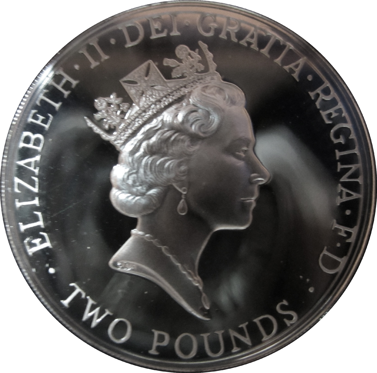 2 Pounds - Elizabeth II UEFA Euro 1996; Silver Proof obverse