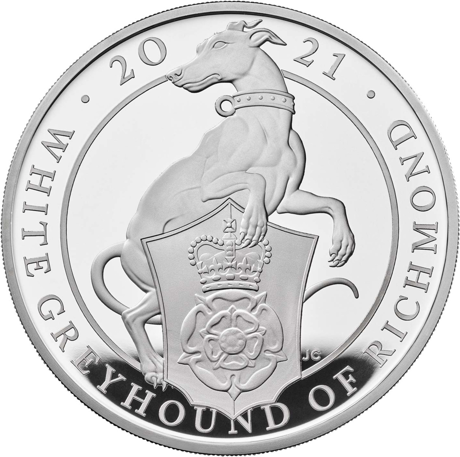 2 Pounds - Elizabeth II White Greyhound of Richmond; Silver Proof reverse