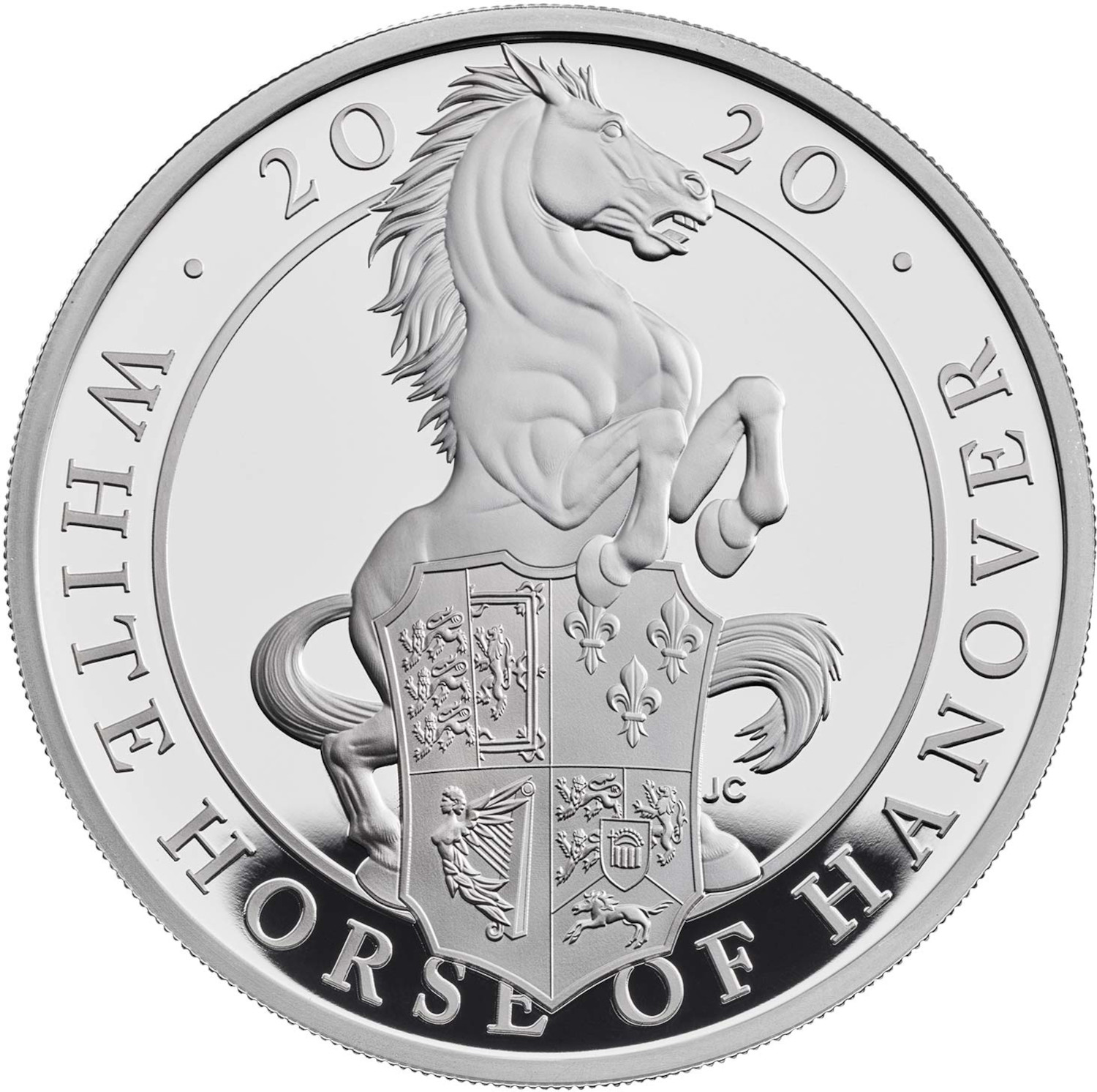 2 Pounds - Elizabeth II White Horse of Hanover; Silver Proof reverse