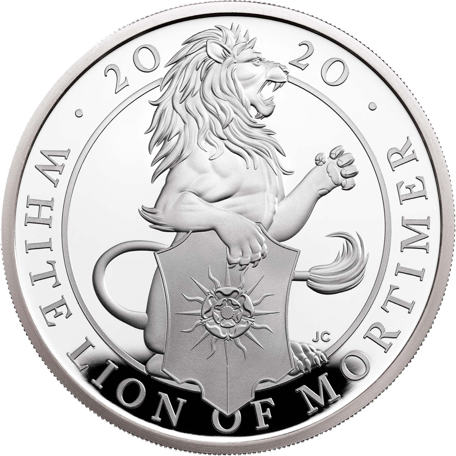 2 Pounds - Elizabeth II White Lion of Mortimer; Silver Proof reverse