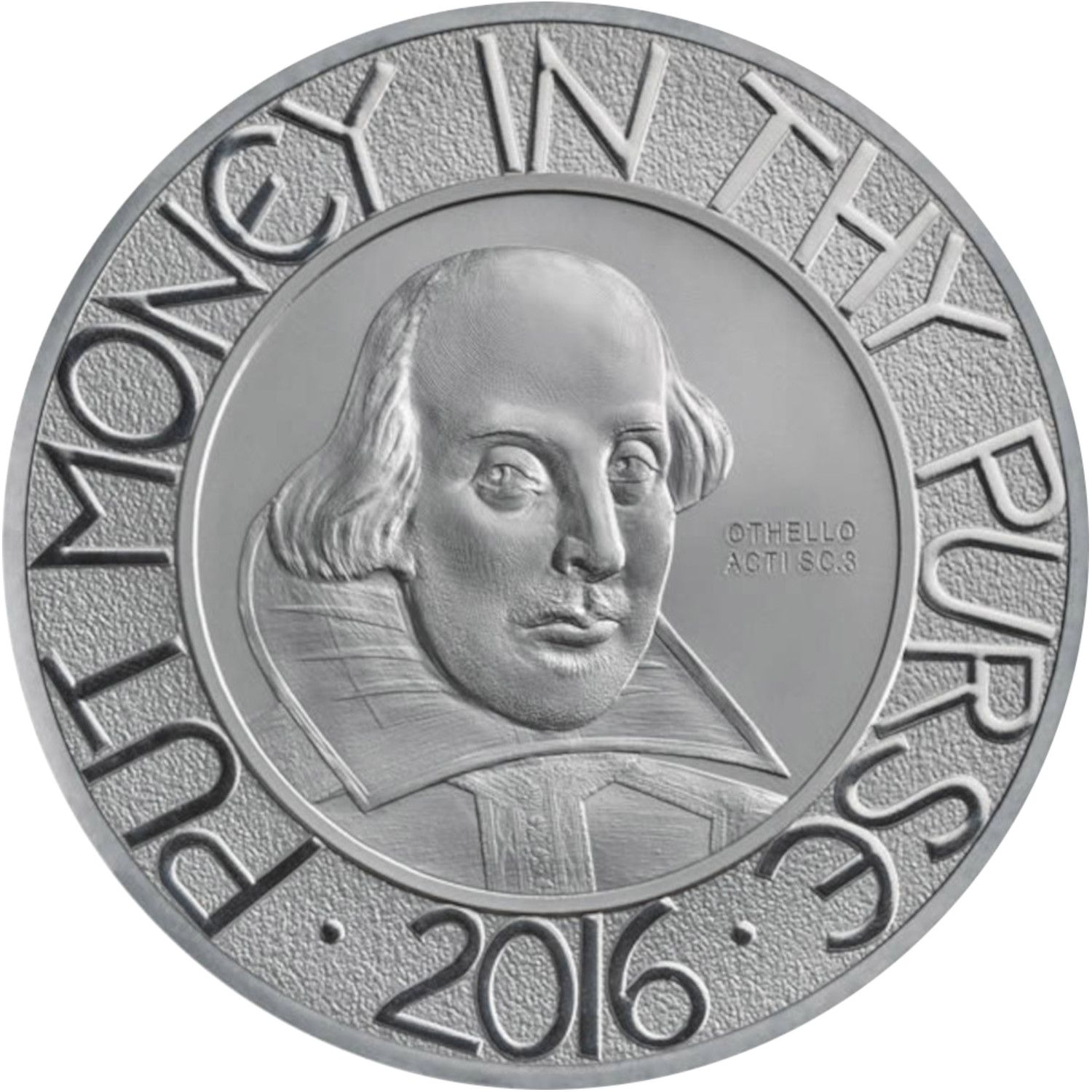 2 Pounds - Elizabeth II William Shakespeare; 1 oz Fine Silver reverse