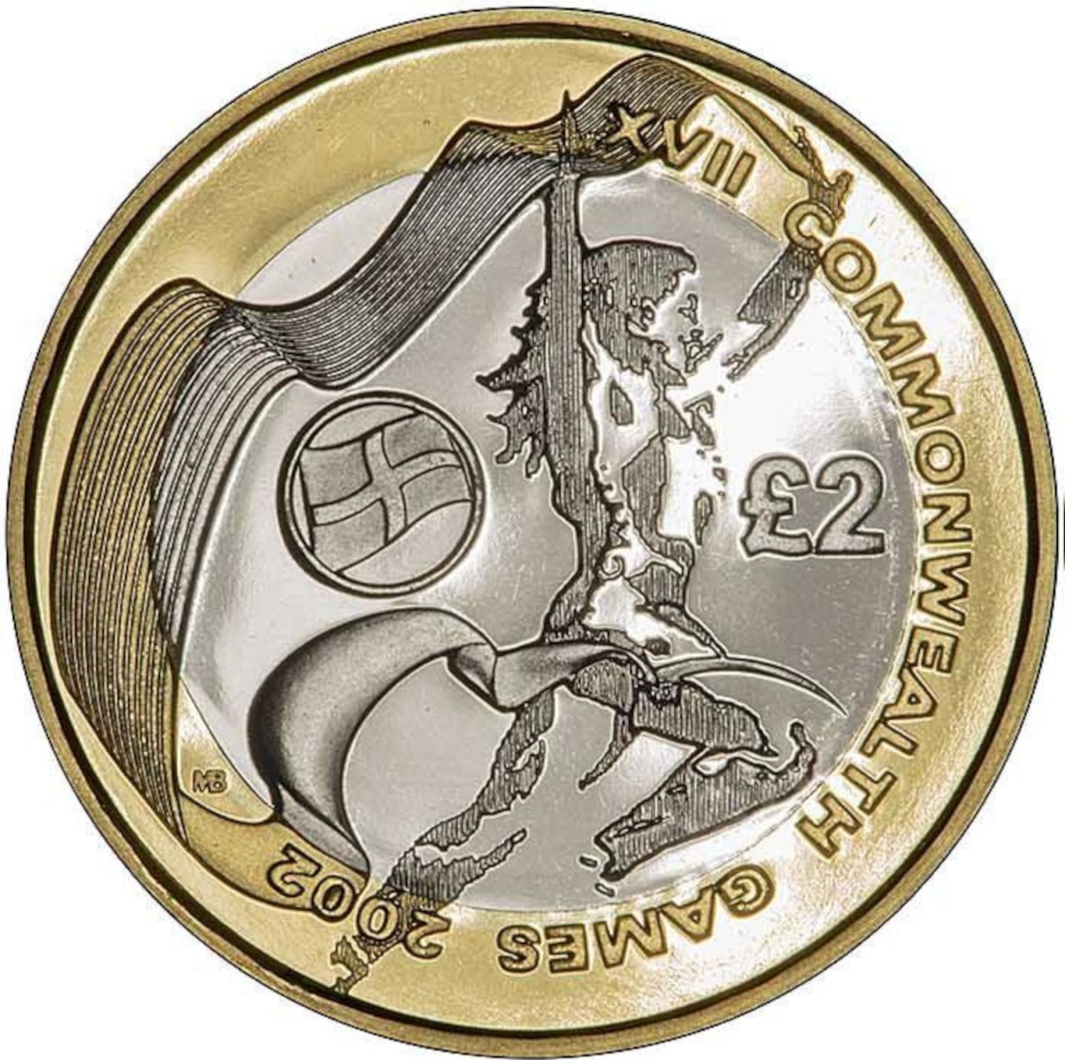2 Pounds - Elizabeth II XVII Commonwealth Games - England; Silver Proof