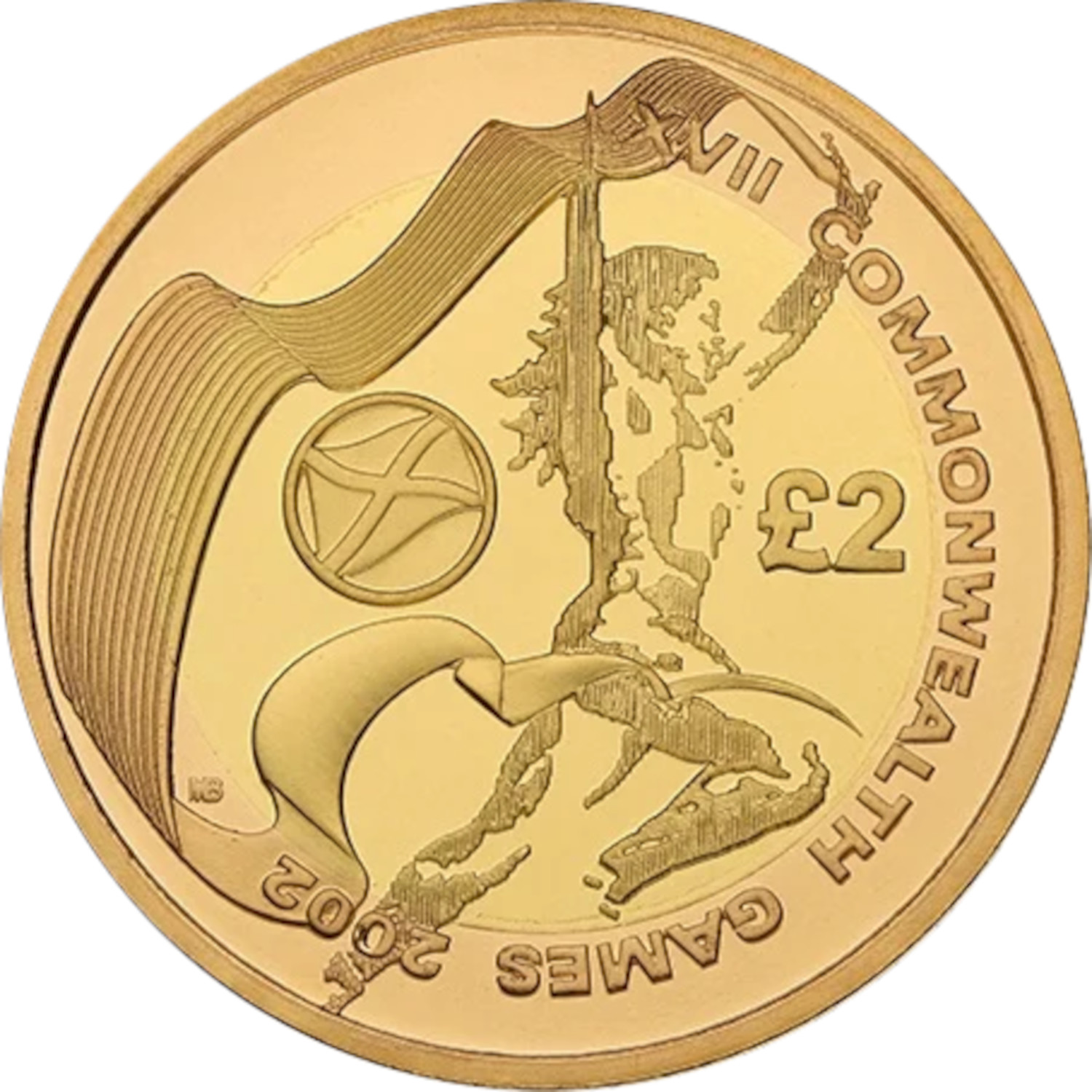 2 Pounds - Elizabeth II XVII Commonwealth Games - Scotland; Gold Proof reverse