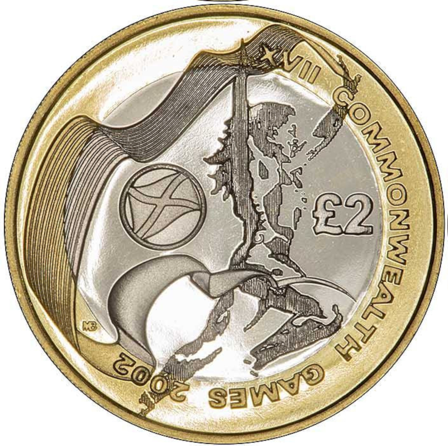 2 Pounds - Elizabeth II XVII Commonwealth Games - Scotland; Silver Proof reverse