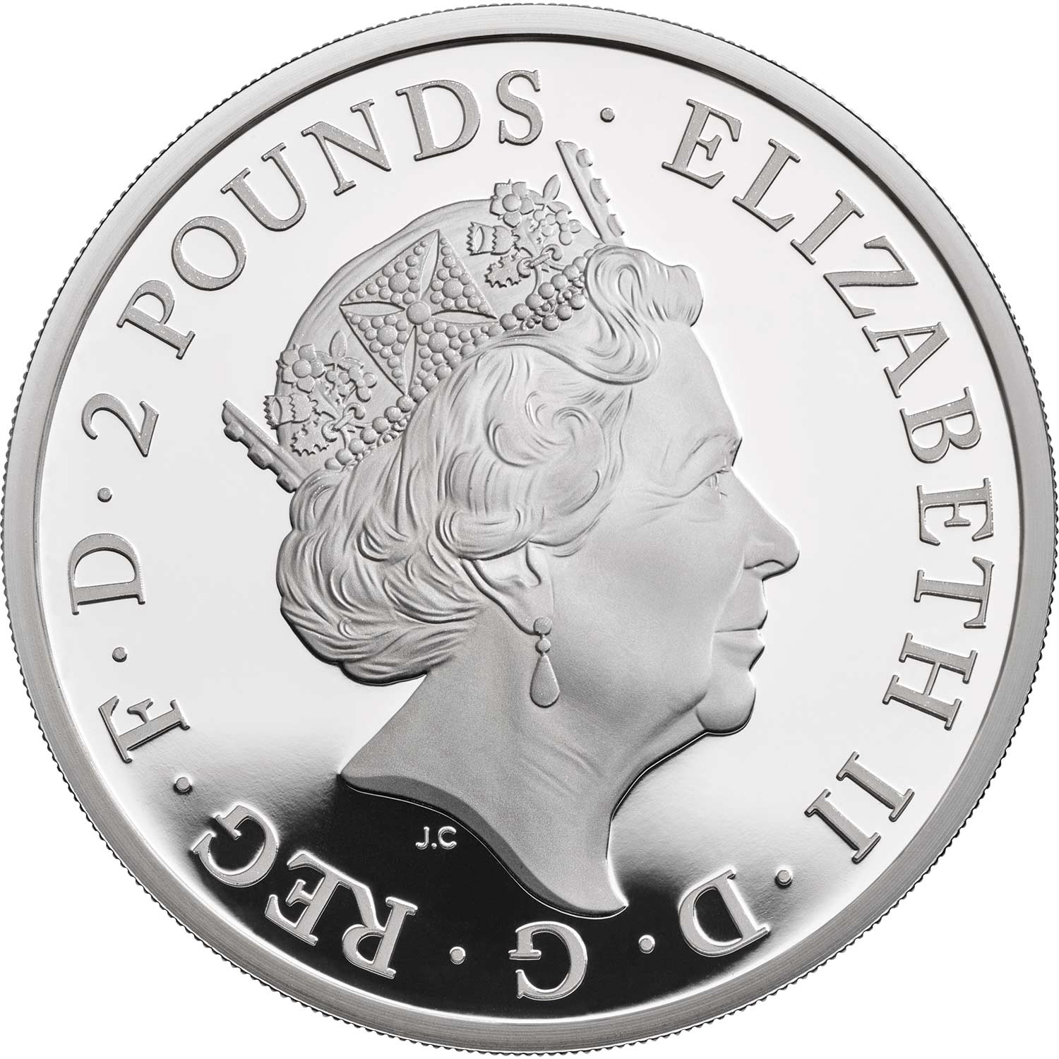 2 Pounds - Elizabeth II Yale of Beaufort; Silver Proof obverse