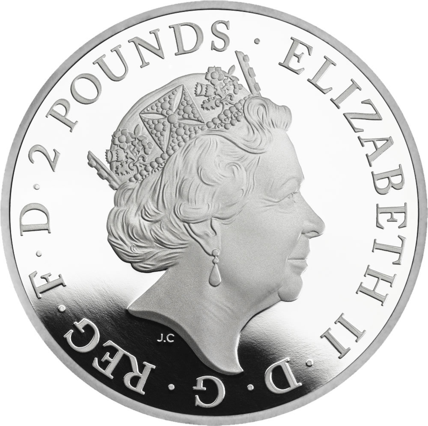 2 Pounds - Elizabeth II Year of the Monkey; Silver Proof obverse