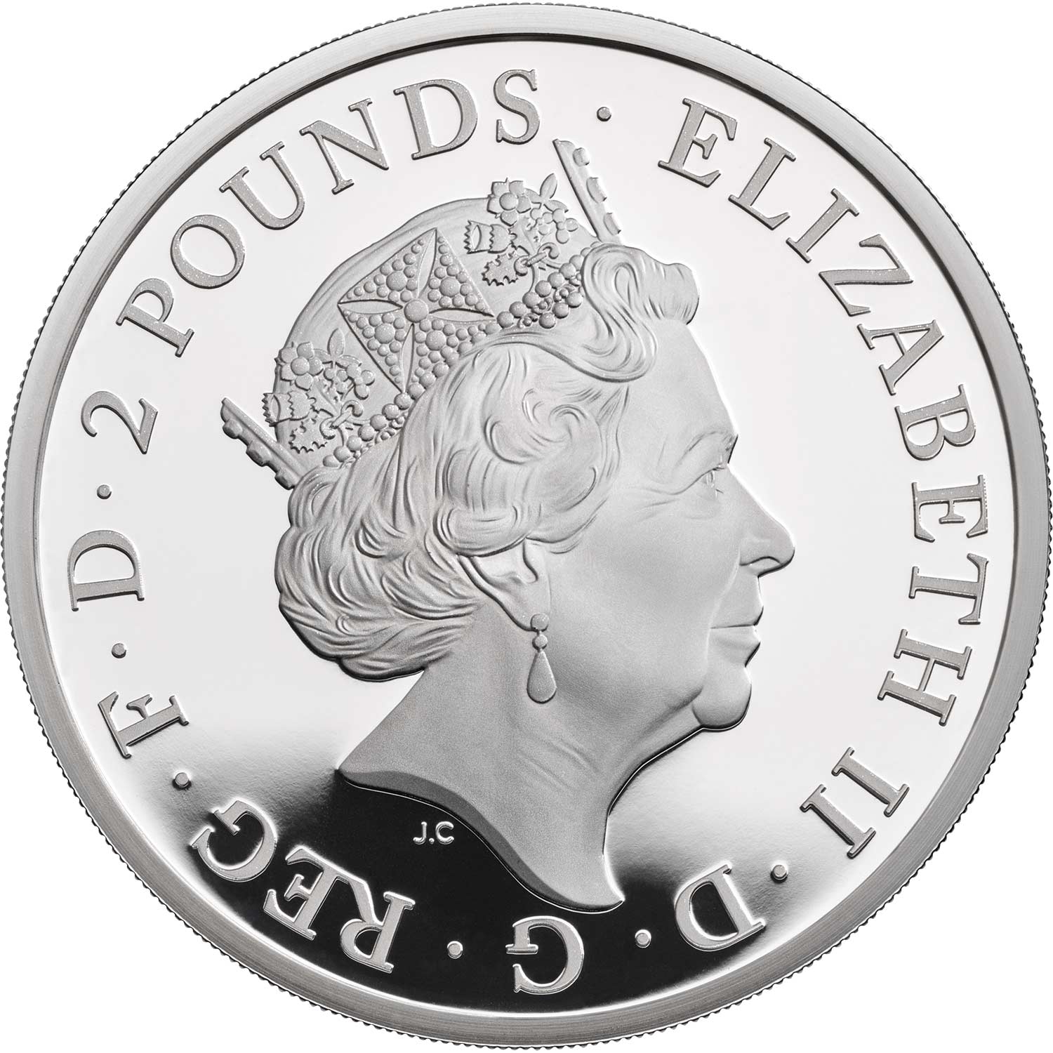 2 Pounds - Elizabeth II Year of the Pig; Silver Proof obverse
