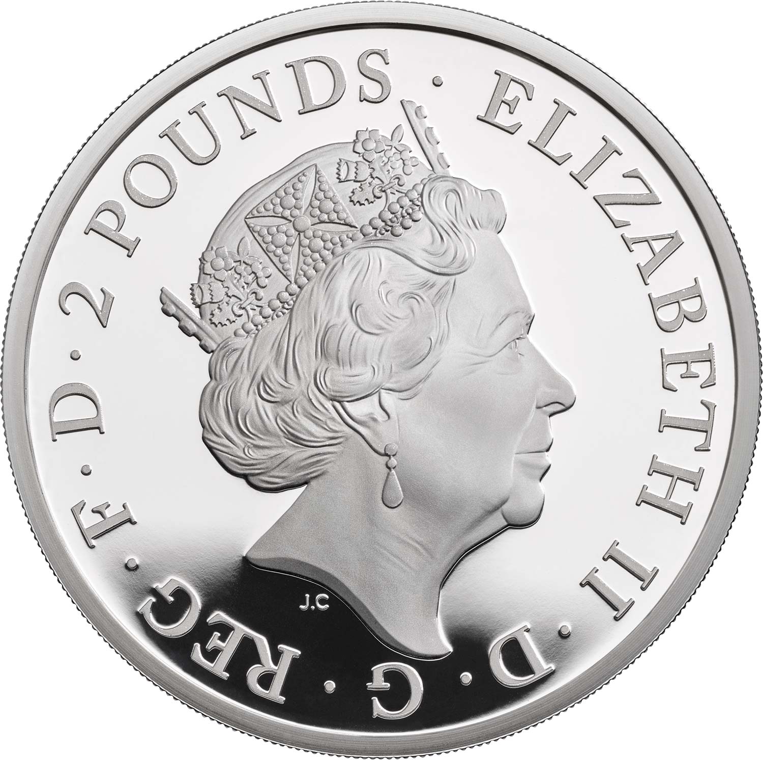 2 Pounds - Elizabeth II Year of the Rat; Silver Proof obverse
