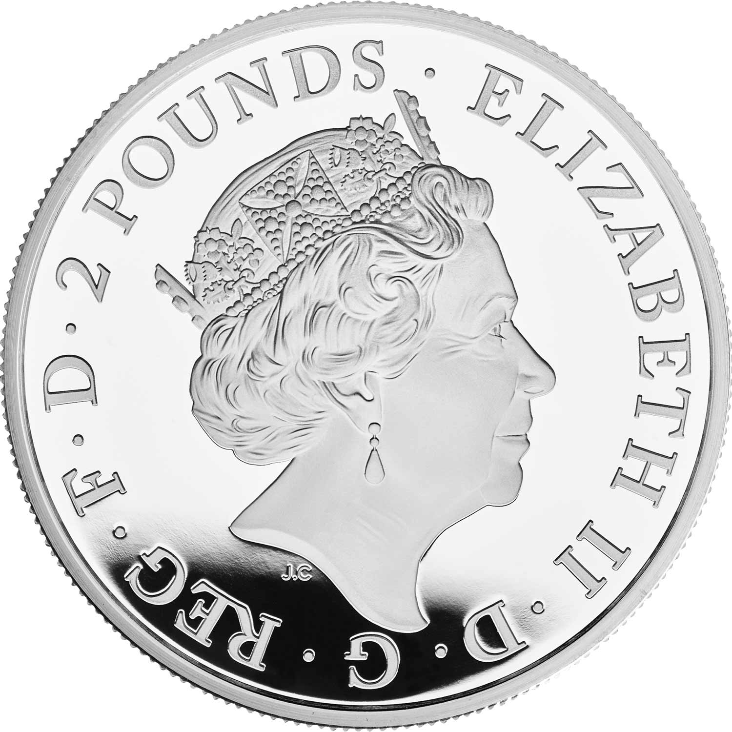 2 Pounds - Elizabeth II Year of the Rooster; Silver Proof obverse