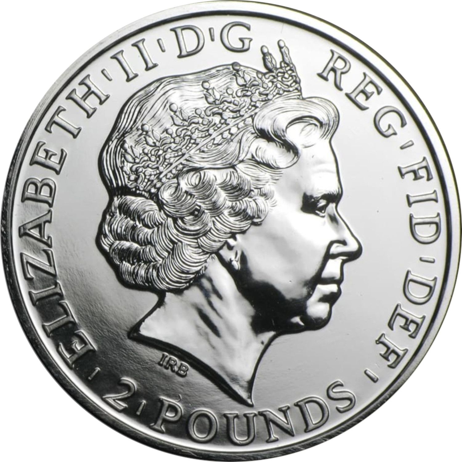 2 Pounds - Elizabeth II Year of the Sheep; 1 oz Fine Silver obverse